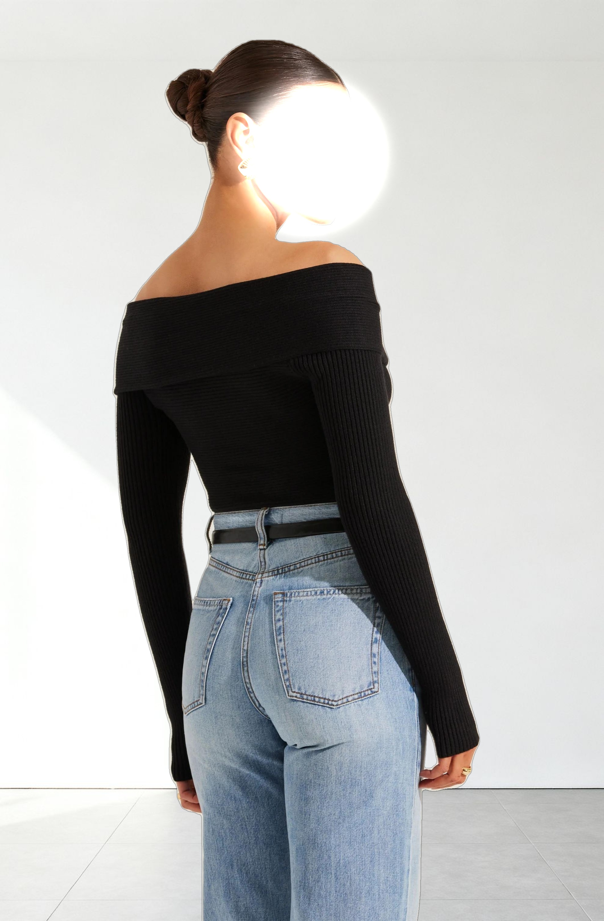 Off Shoulder Crossover Sweater