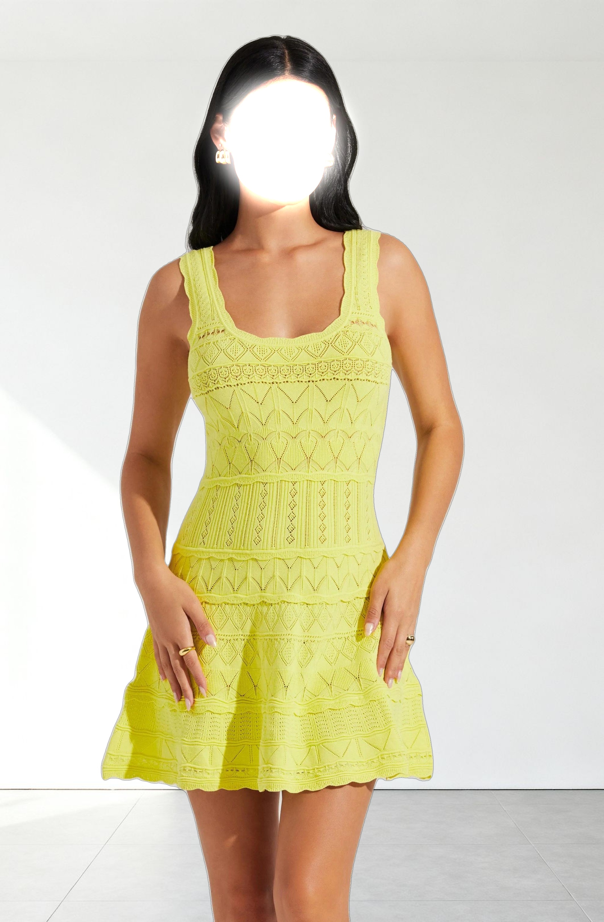 Shereena Pointelle Sweater Mini Dress