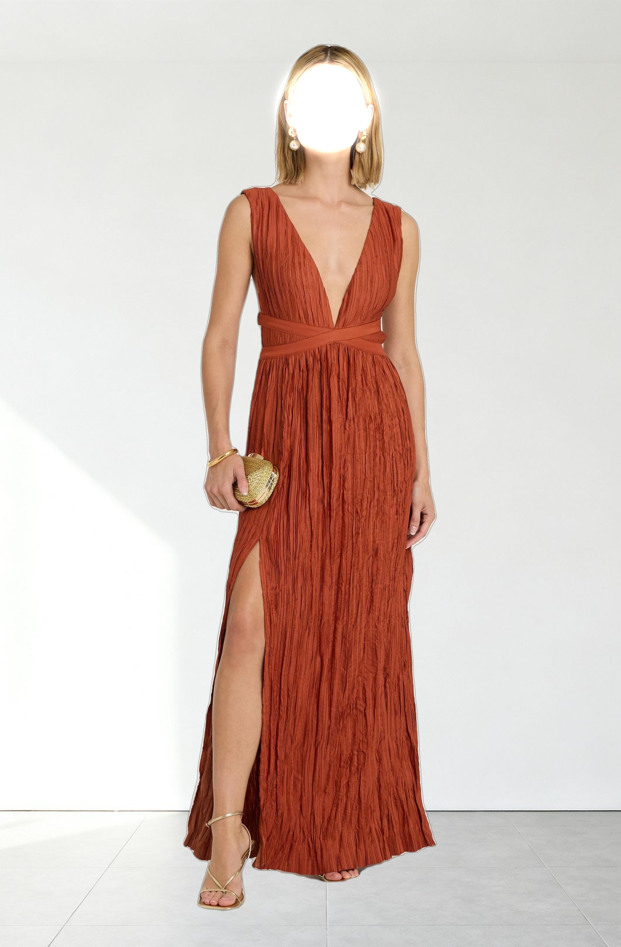 Tesni Pleated Maxi Dress