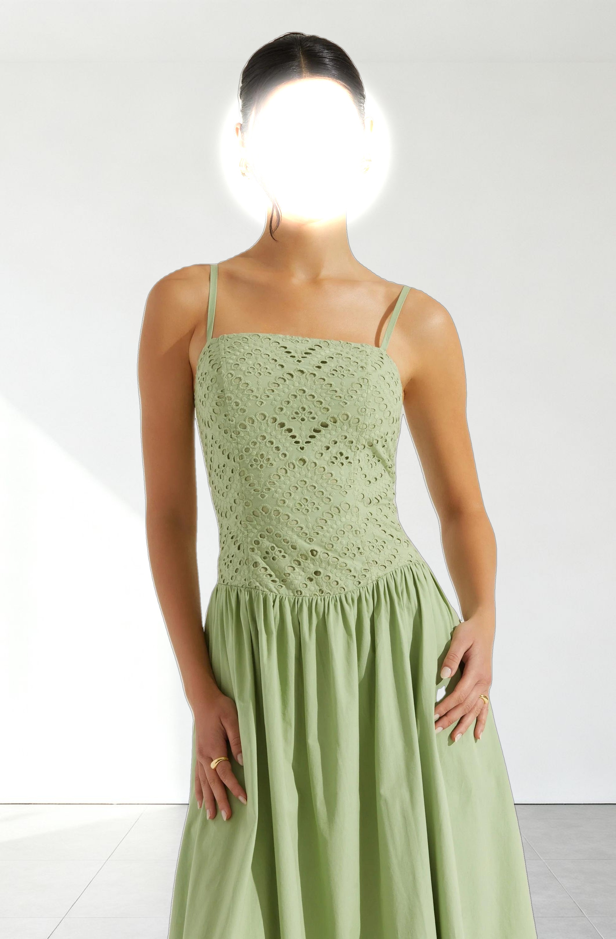 Nathalia Eyelet Midi Dress