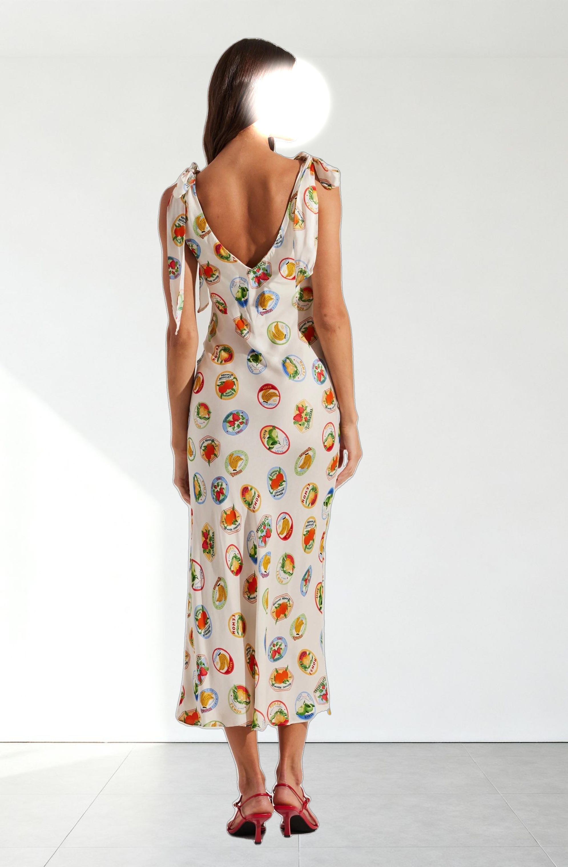 Allexina Satin Cowl Neck Midi Dress