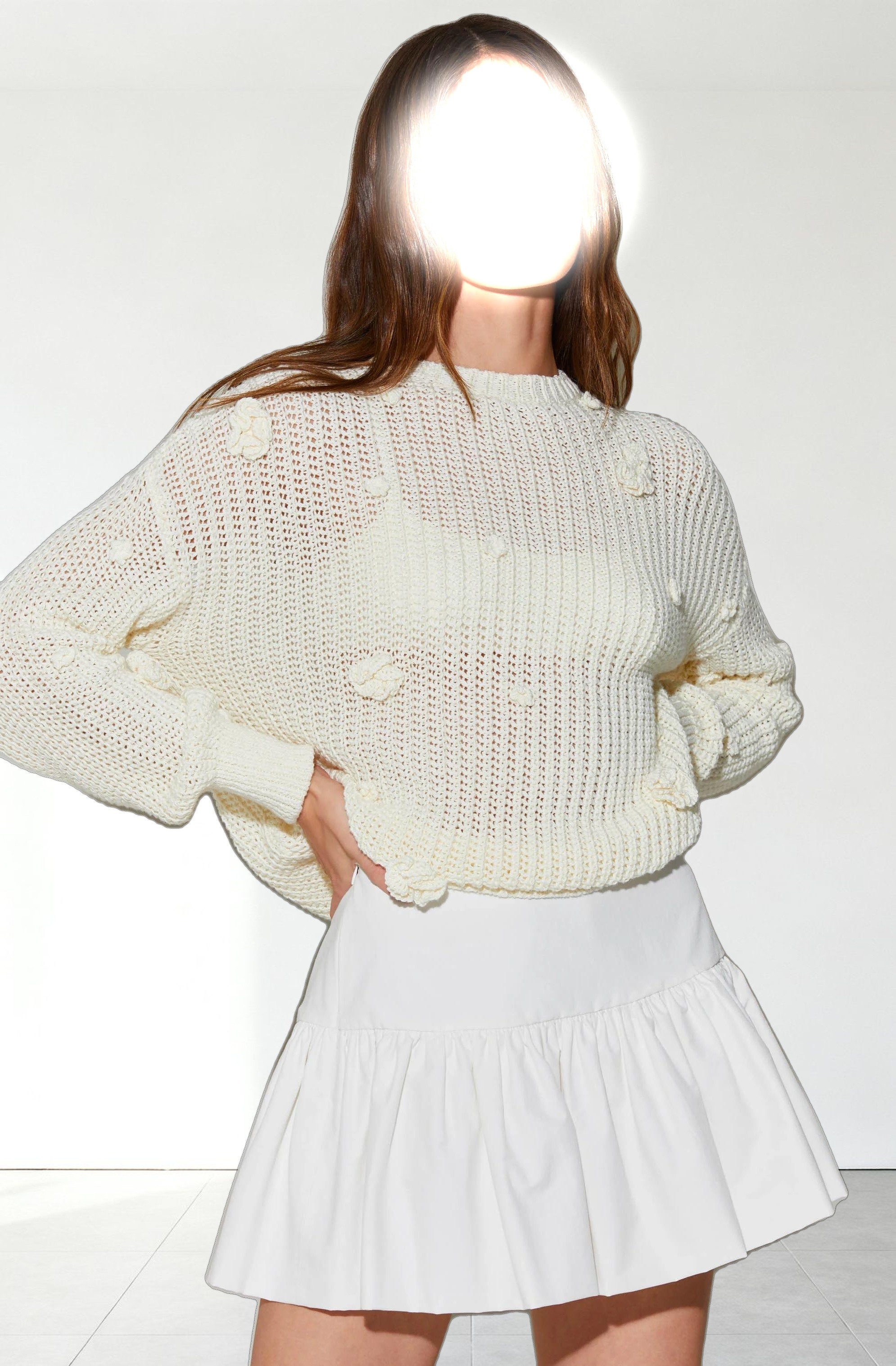 Hayley 3D Floral Crochet Sweater