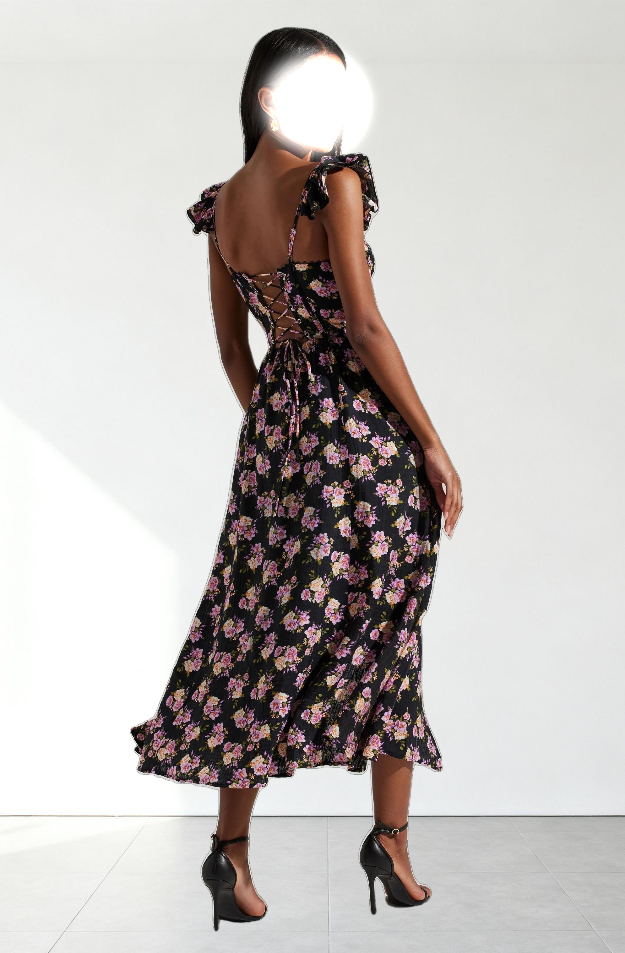 Wedelia Floral Bustier Midi Dress