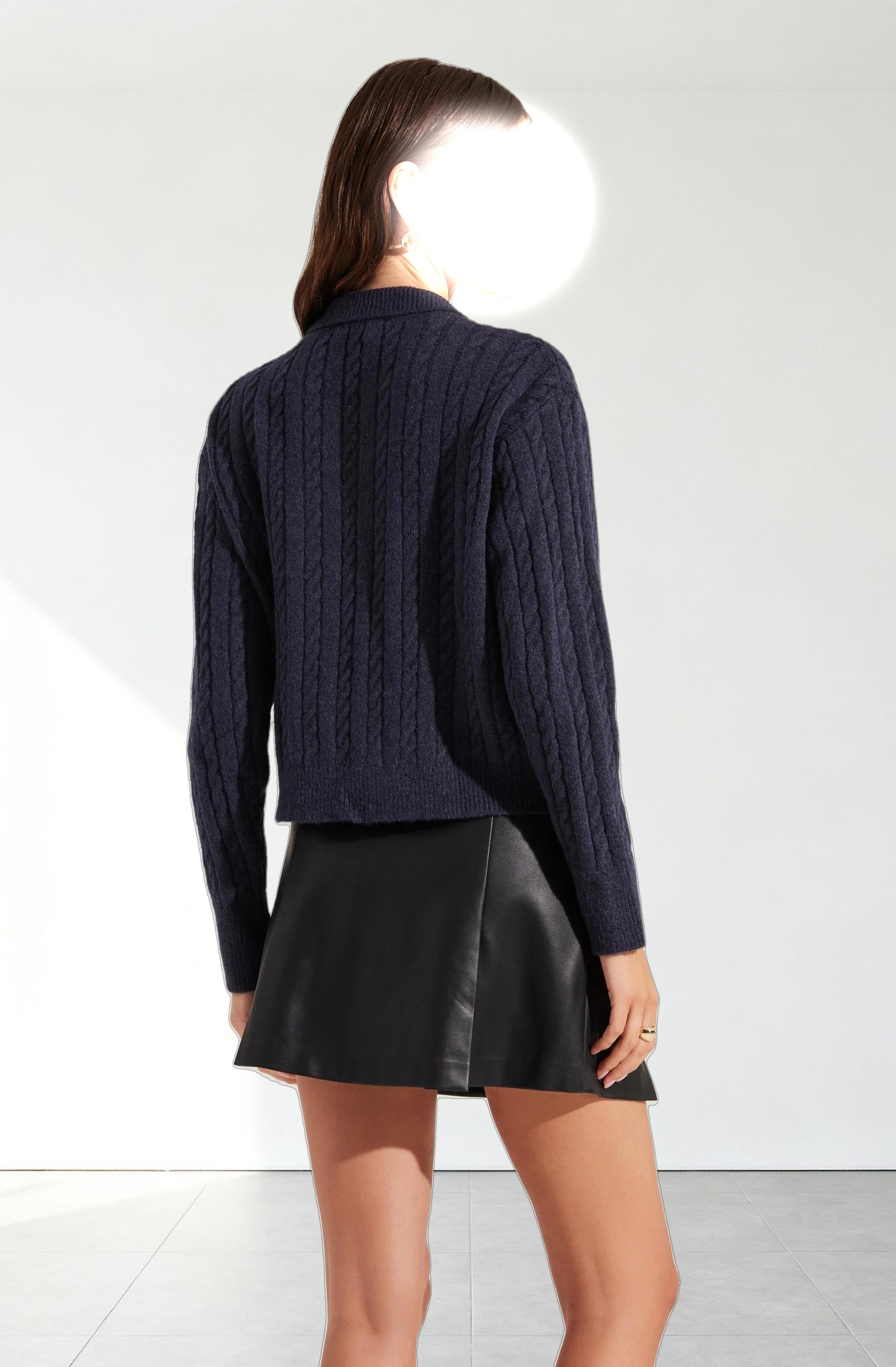 Cable Knit Polo Sweater