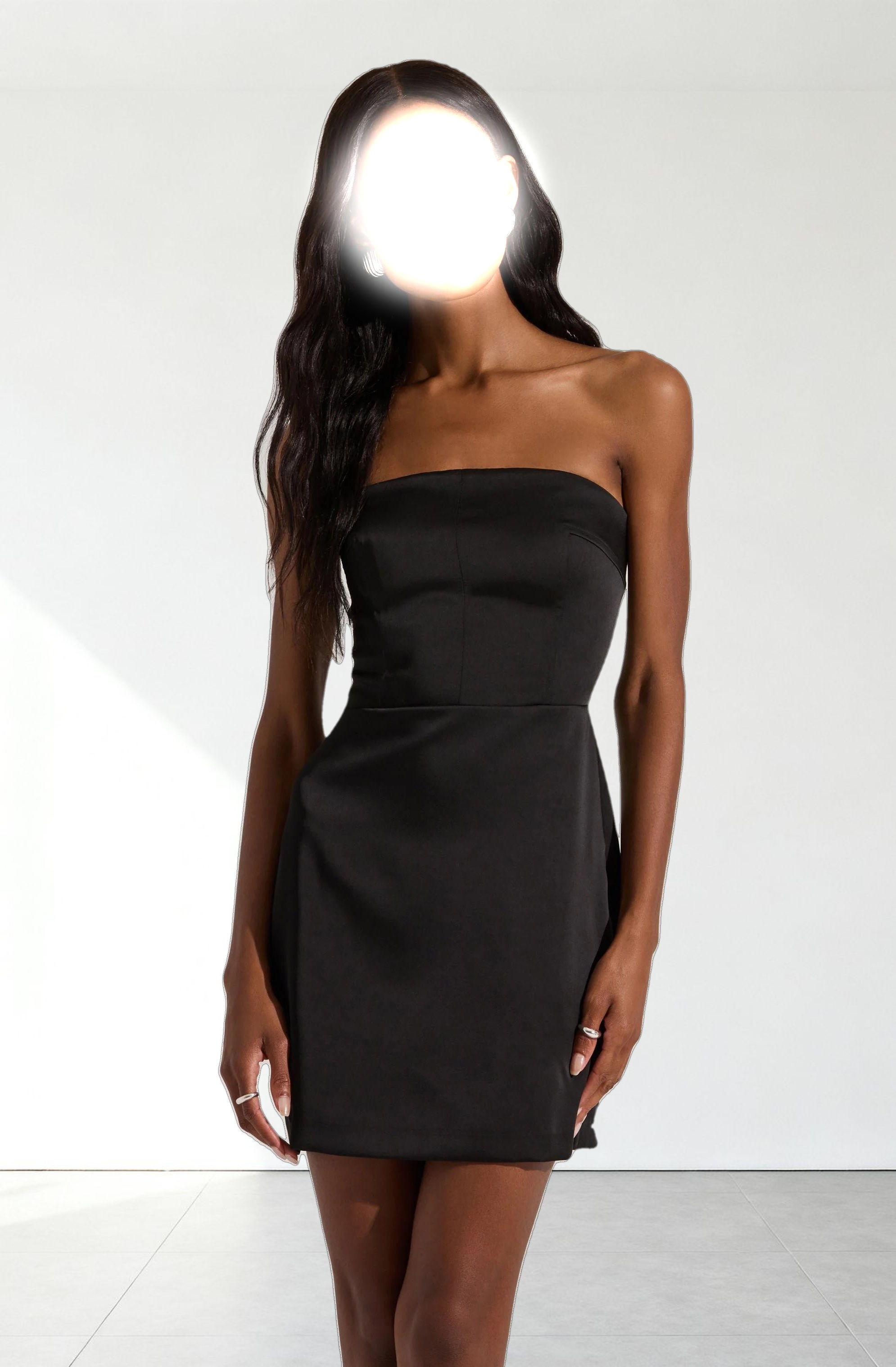 Satin Strapless Mini Dress