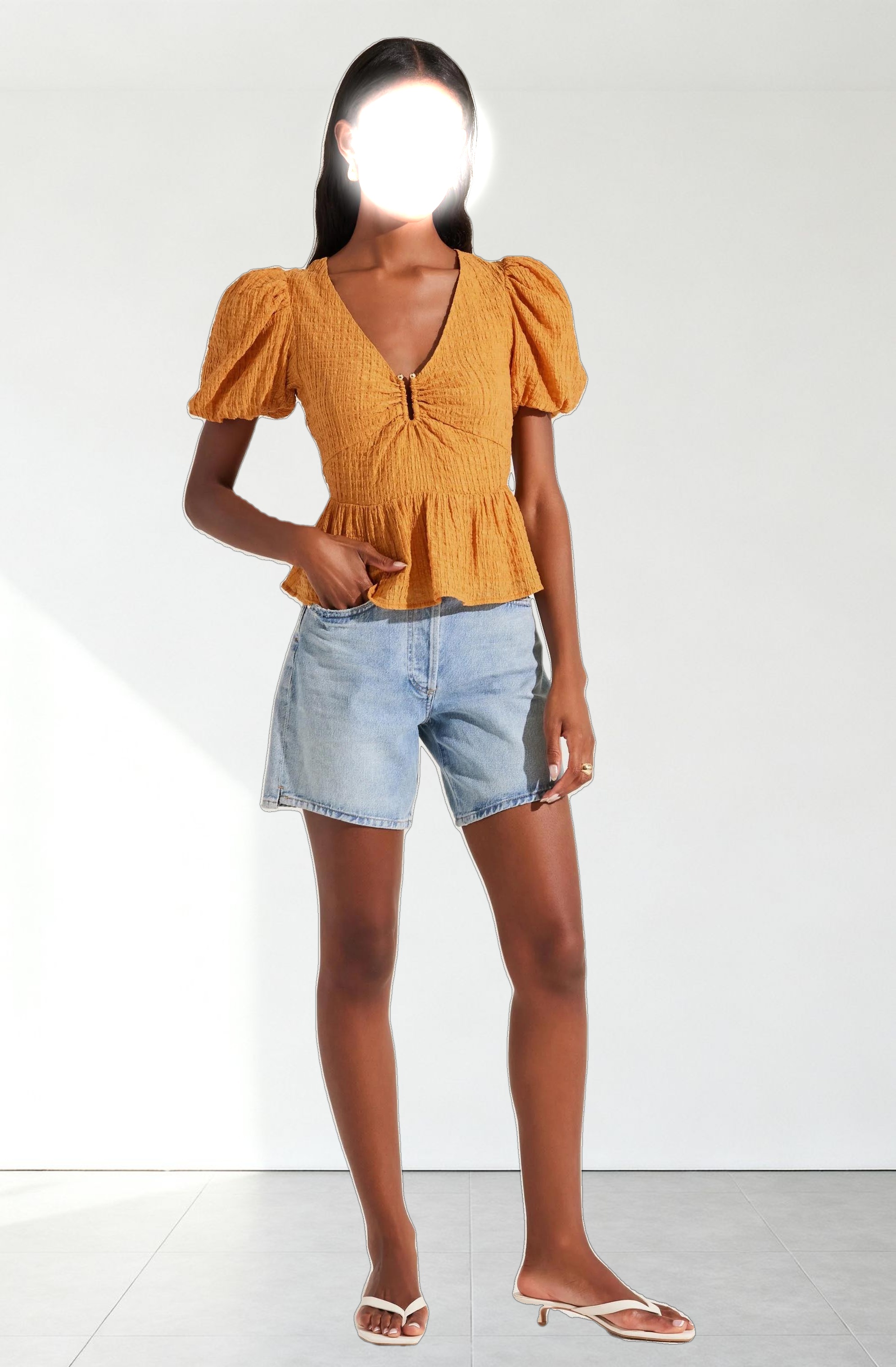 Mylah Puff Sleeve Peplum Top