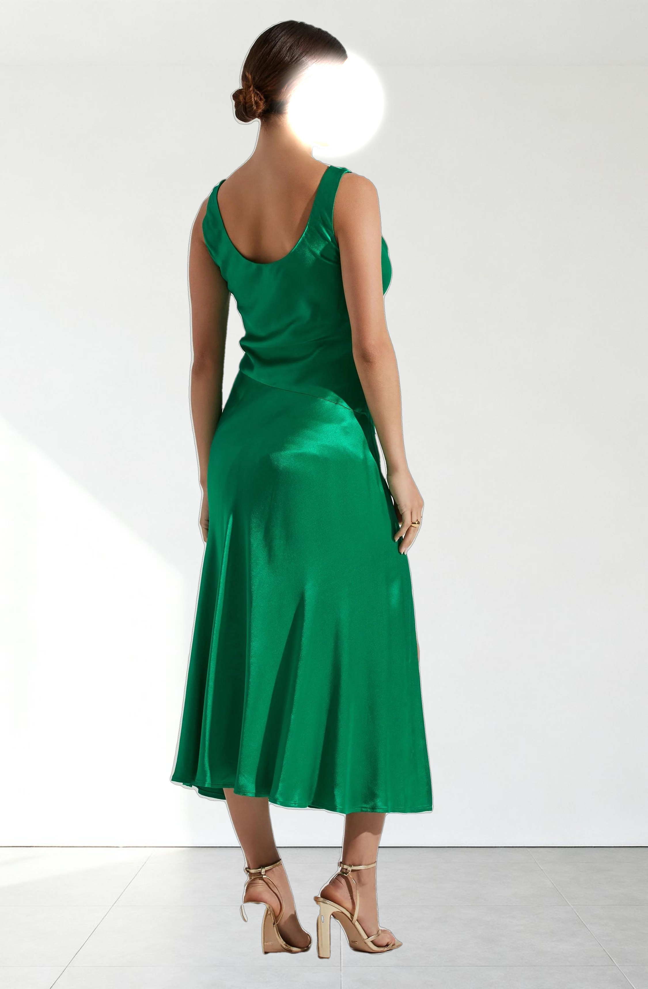 Cristella Satin Midi Dress