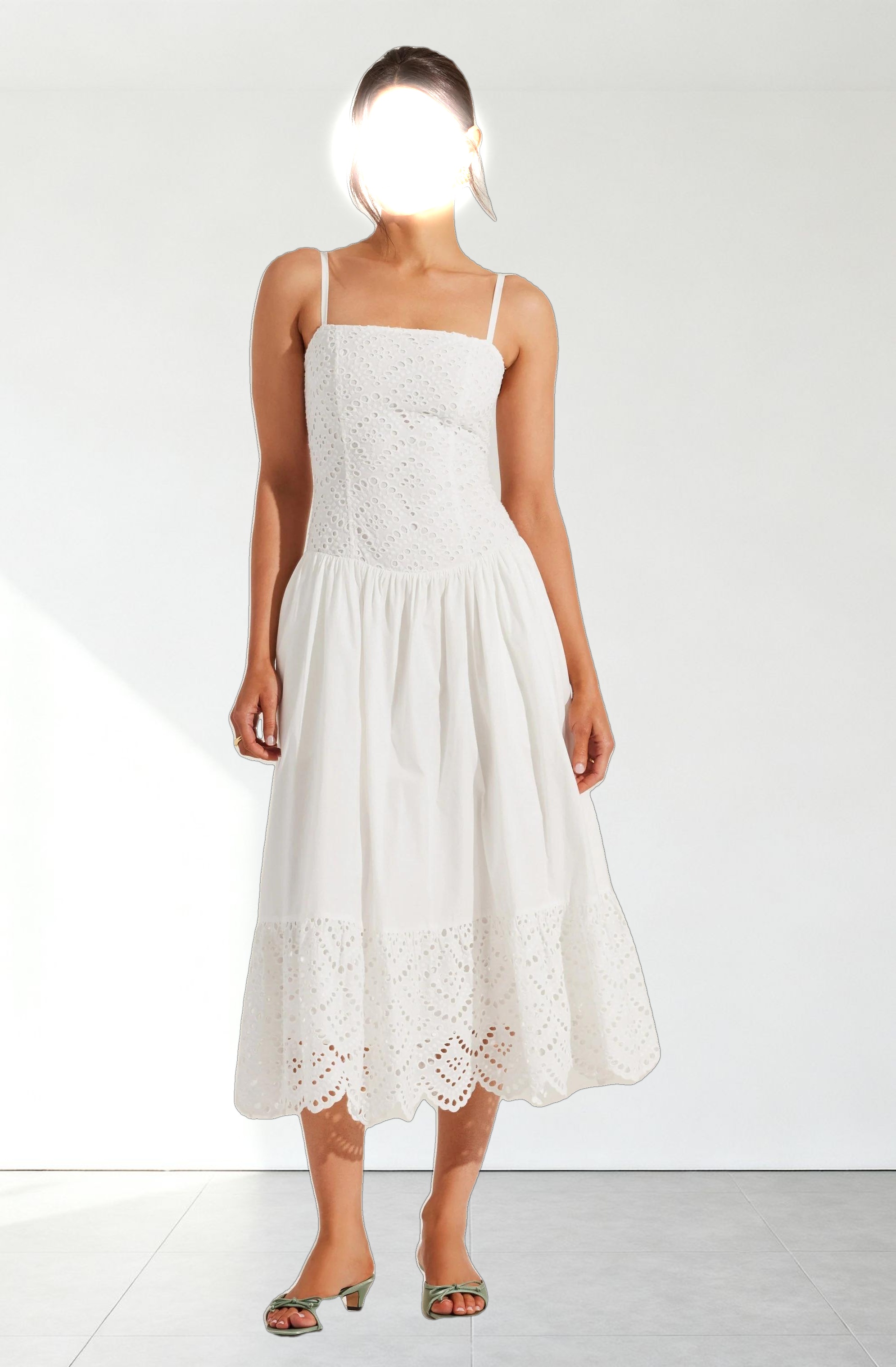 Nathalia Eyelet Midi Dress