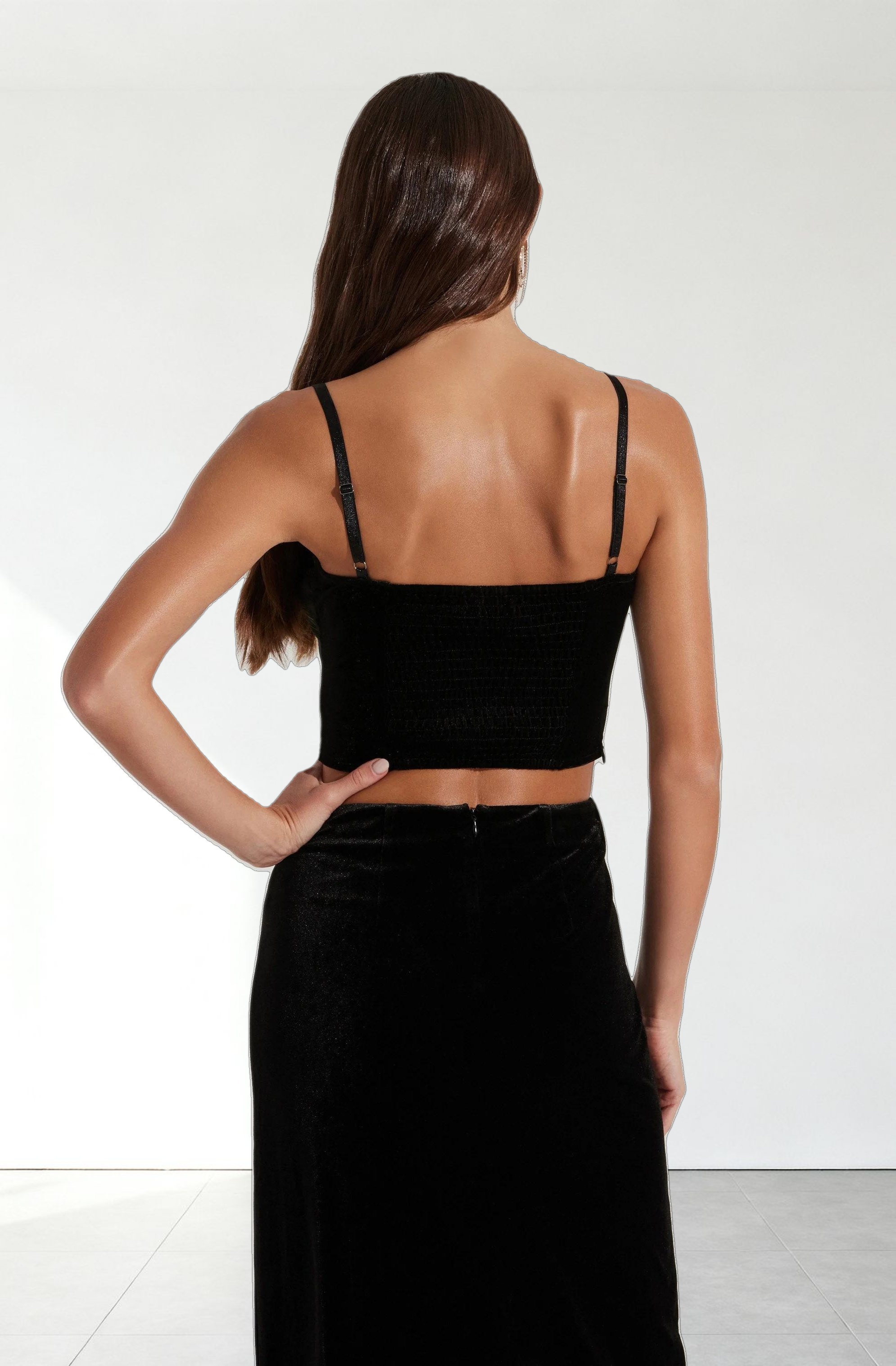 Velvet Bustier Crop Top