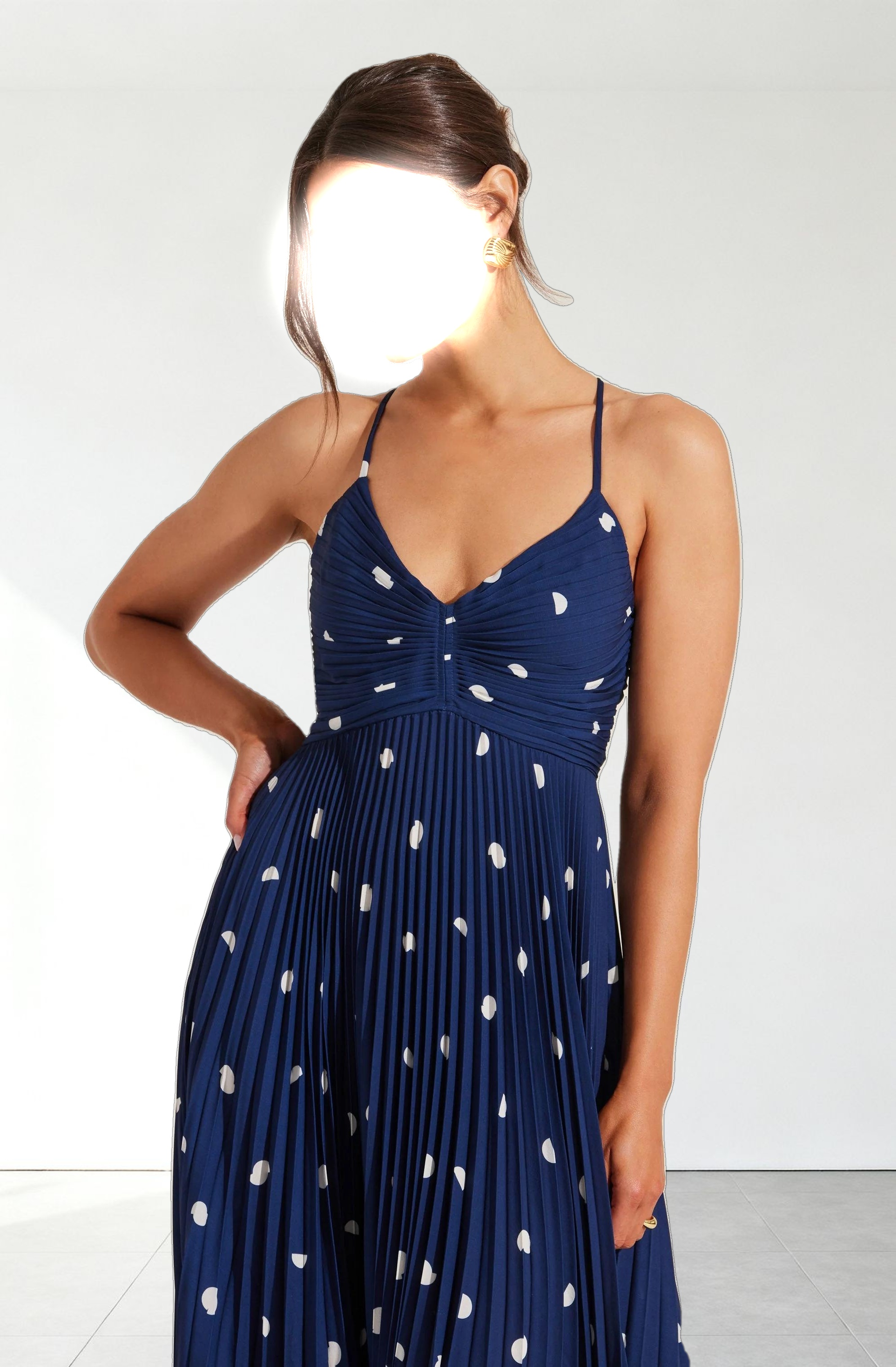 Blythe Floral Plisse Midi Dress