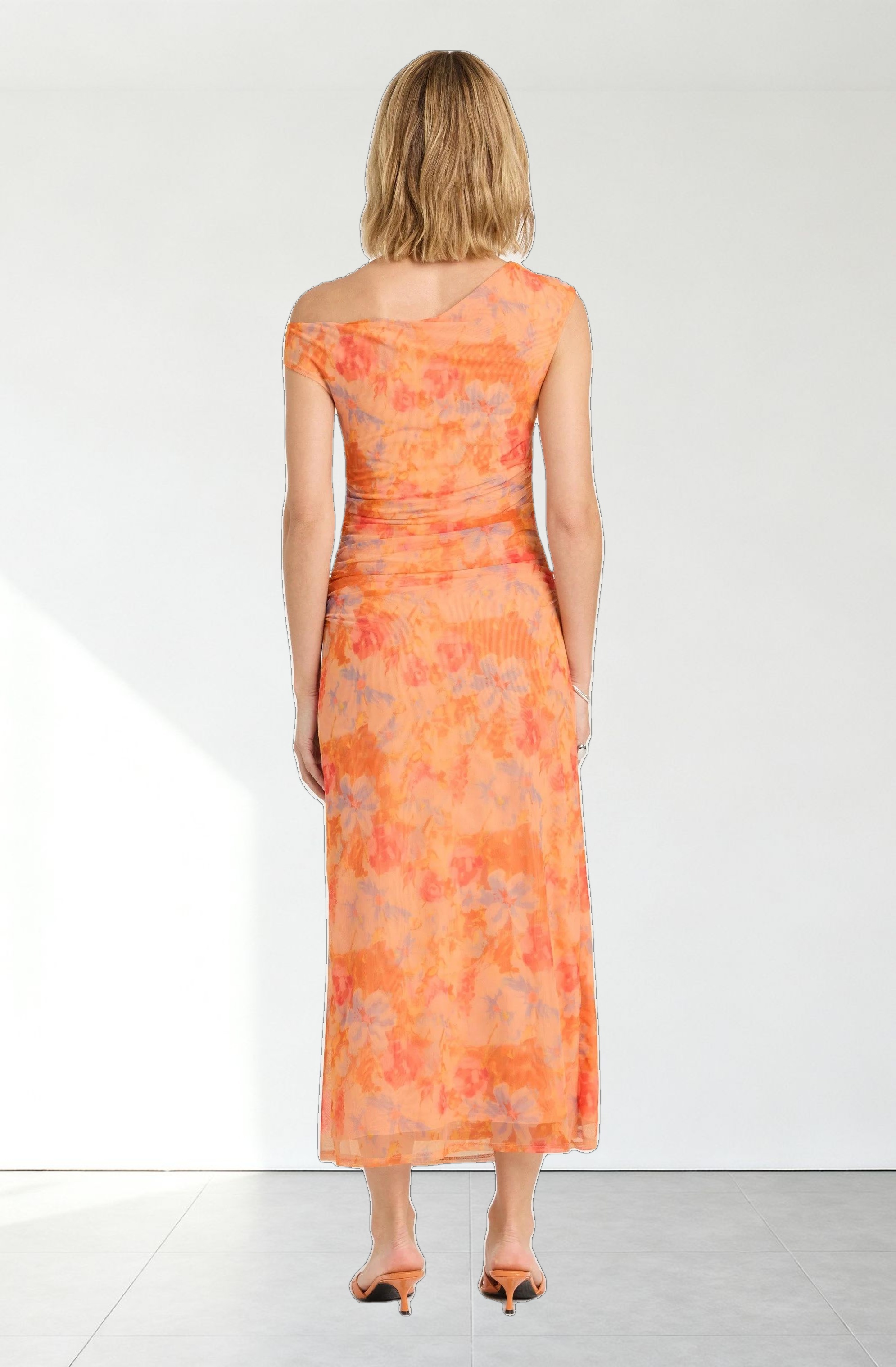 Off Shoulder Ruffle Midi Dress