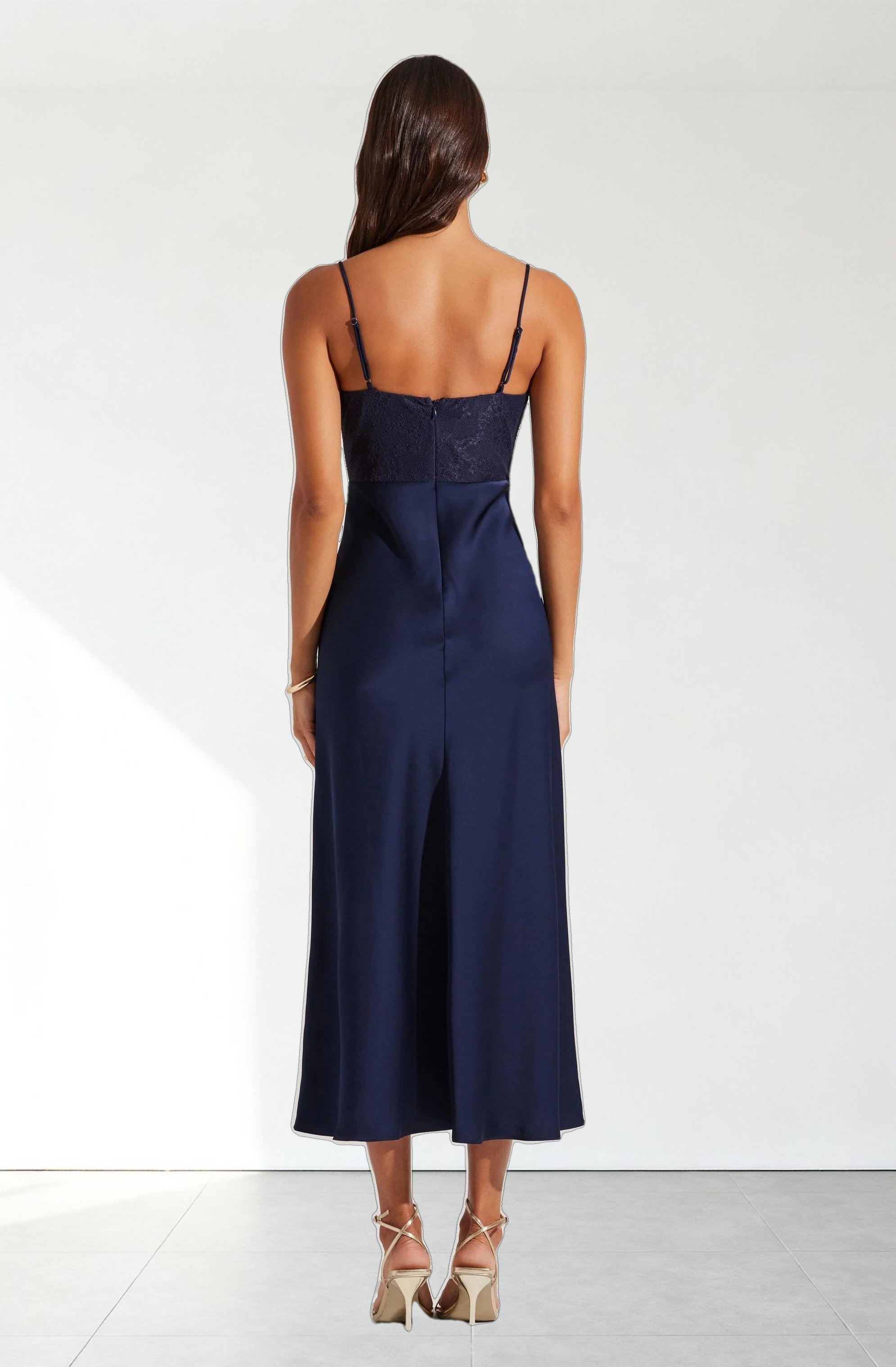 Lace Bustier Midi Dress