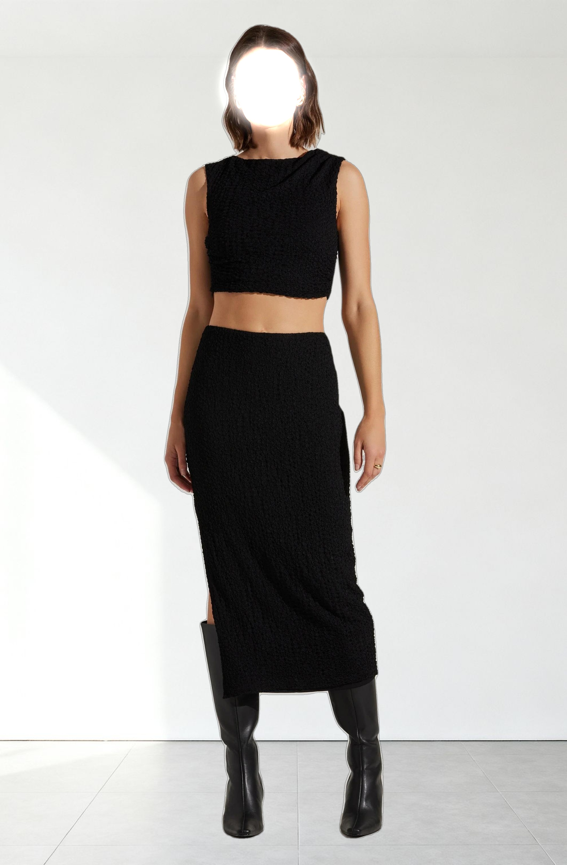 Keely Textured Midi Skirt