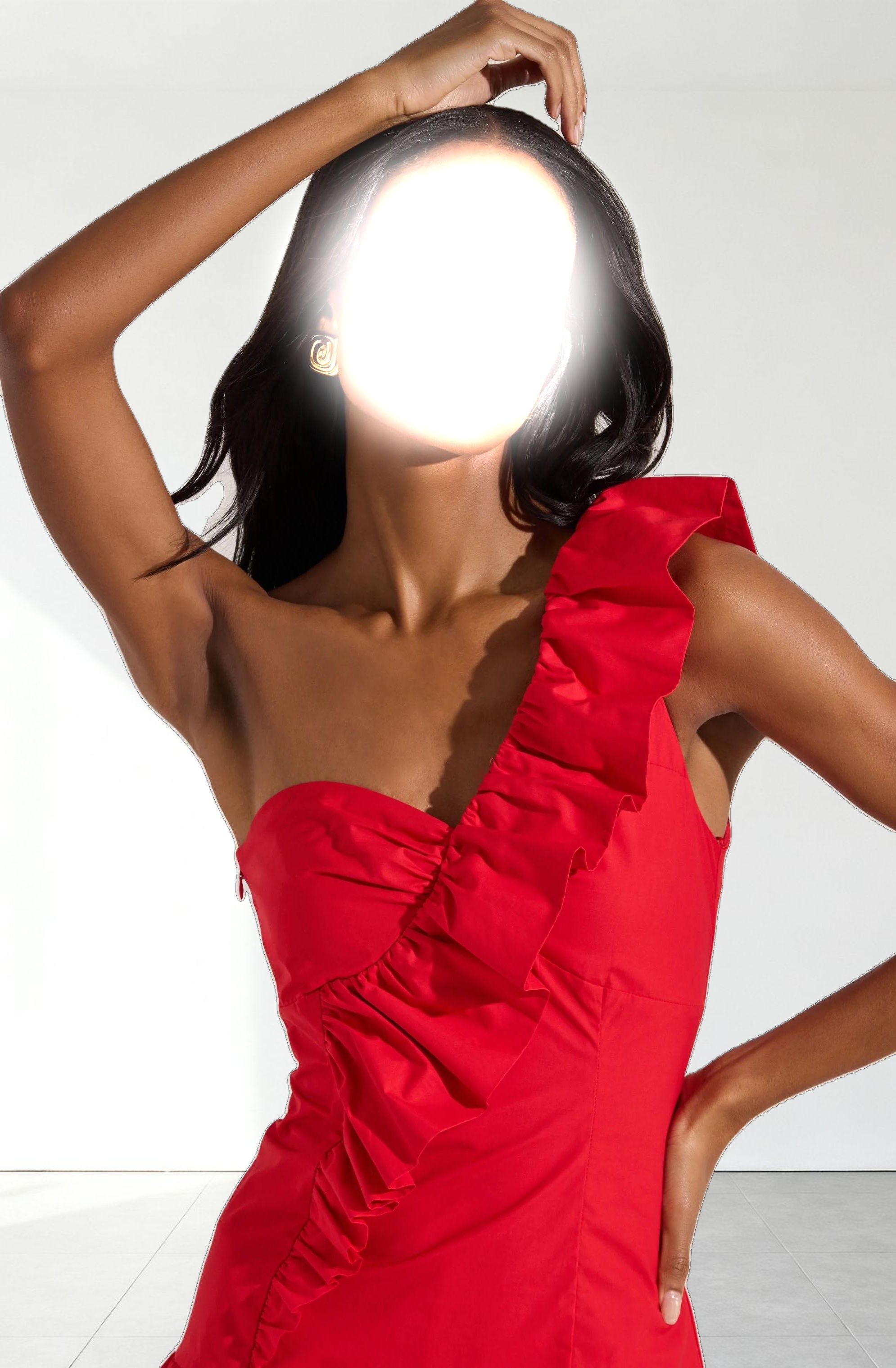 One Shoulder Ruffle Mini Dress