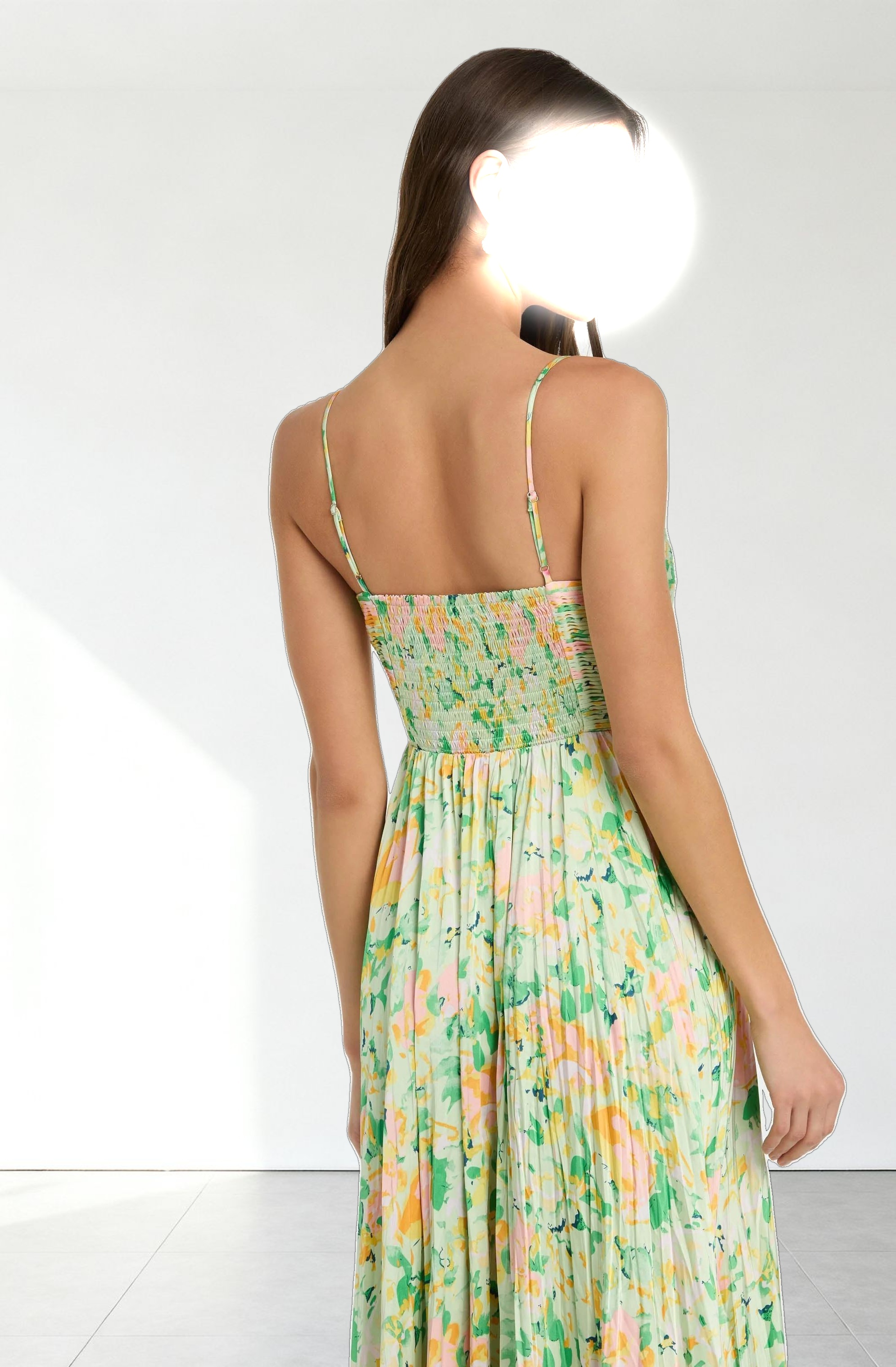 Maeve Printed Pleated Midi Dress