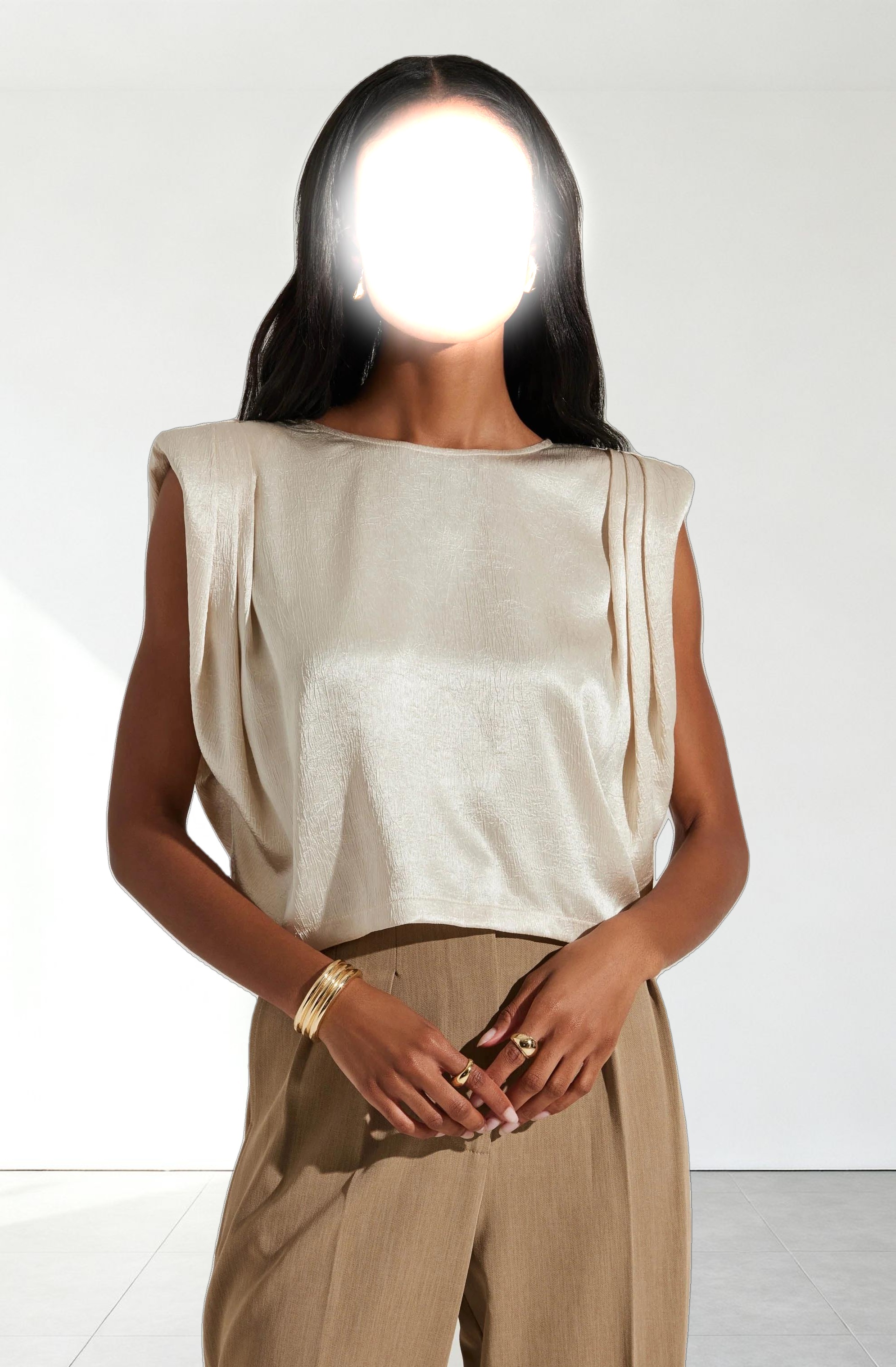 Isola Boxy Shoulder Pad Top