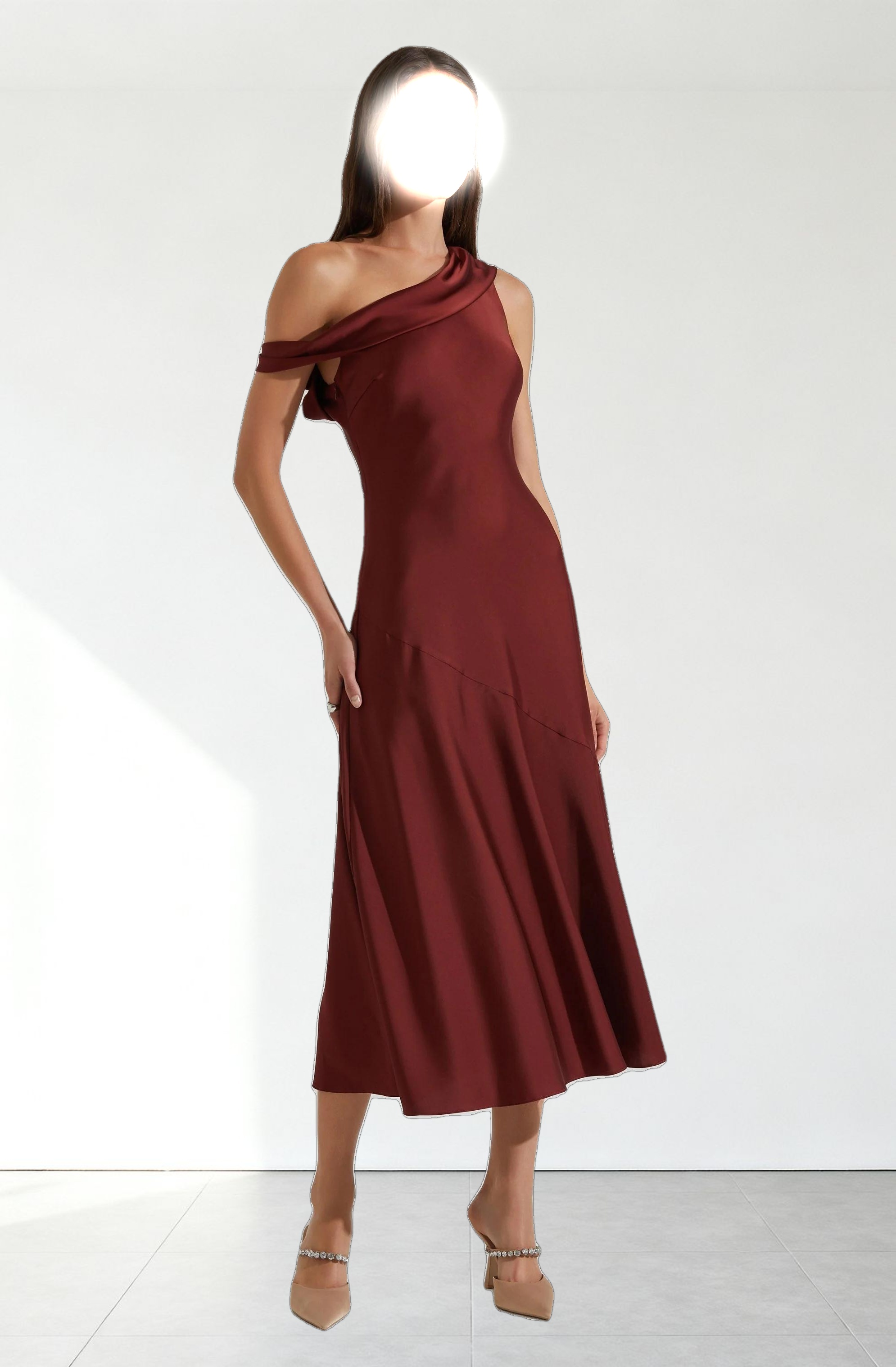 Orissa Satin Off Shoulder Dress