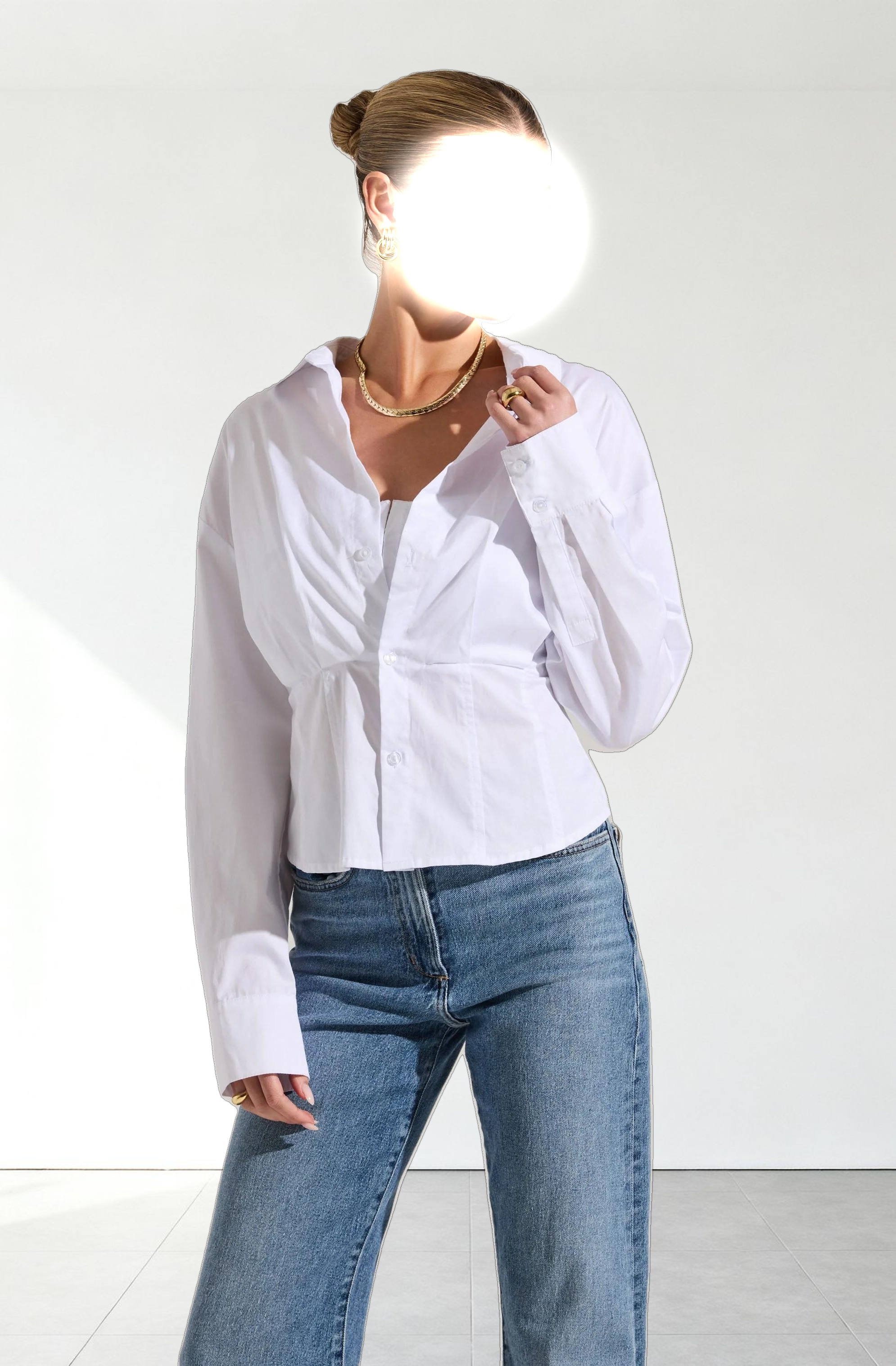 Layered Peekaboo Corset Shirt