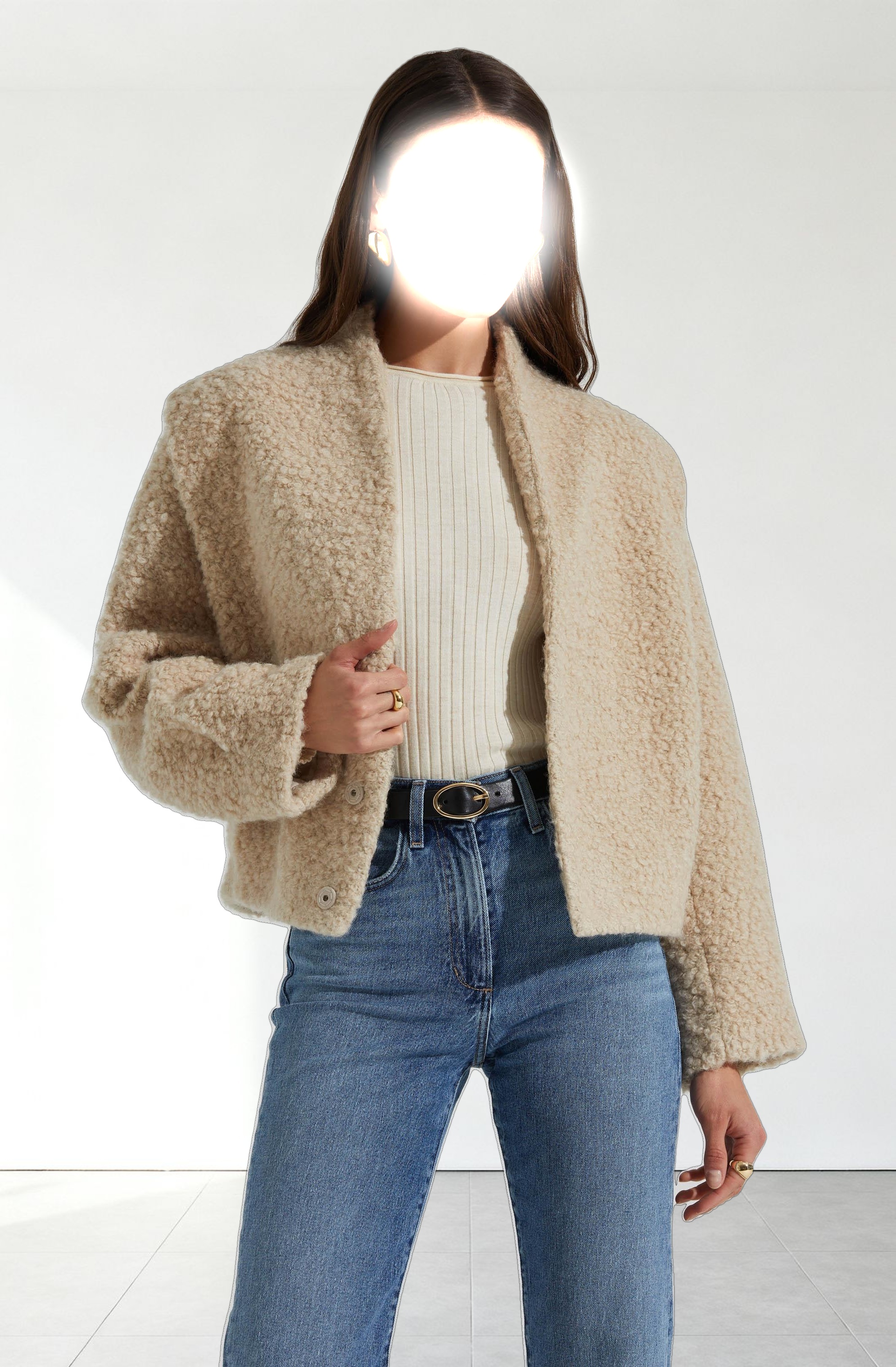 Nona Boxy Collarless Jacket