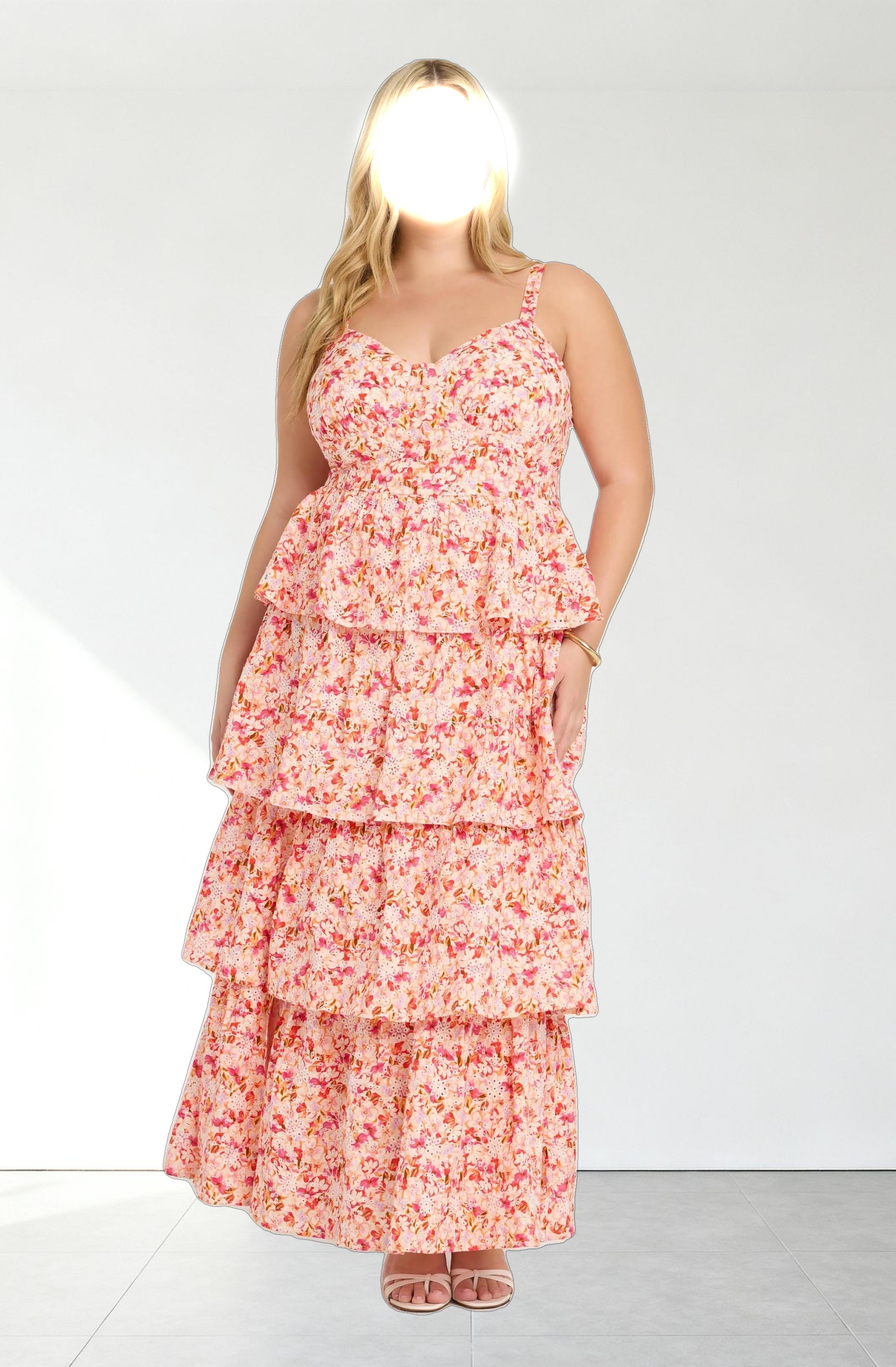 Midsummer Eyelet Tiered Maxi Dress