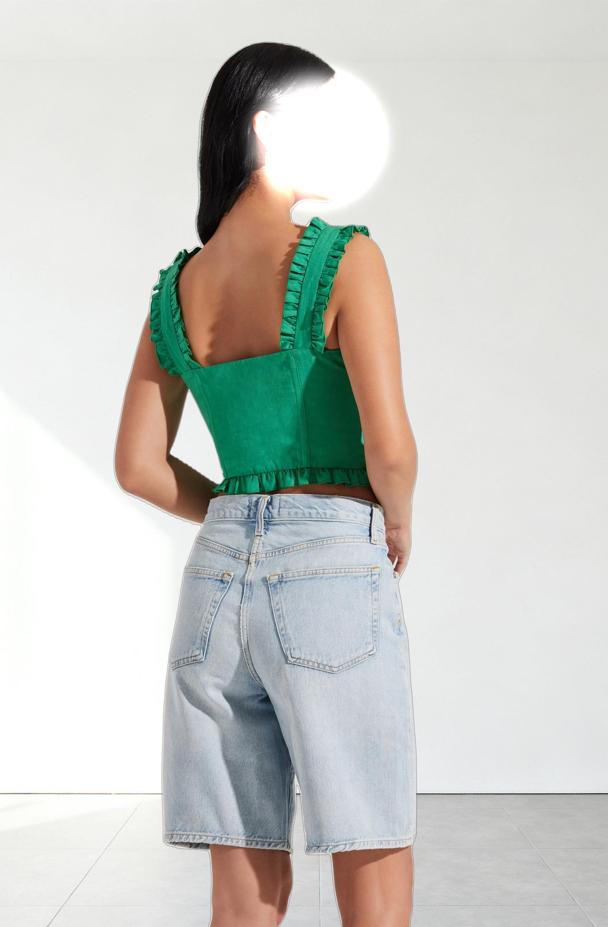 Raelyn Ruffle Trim Corset Top