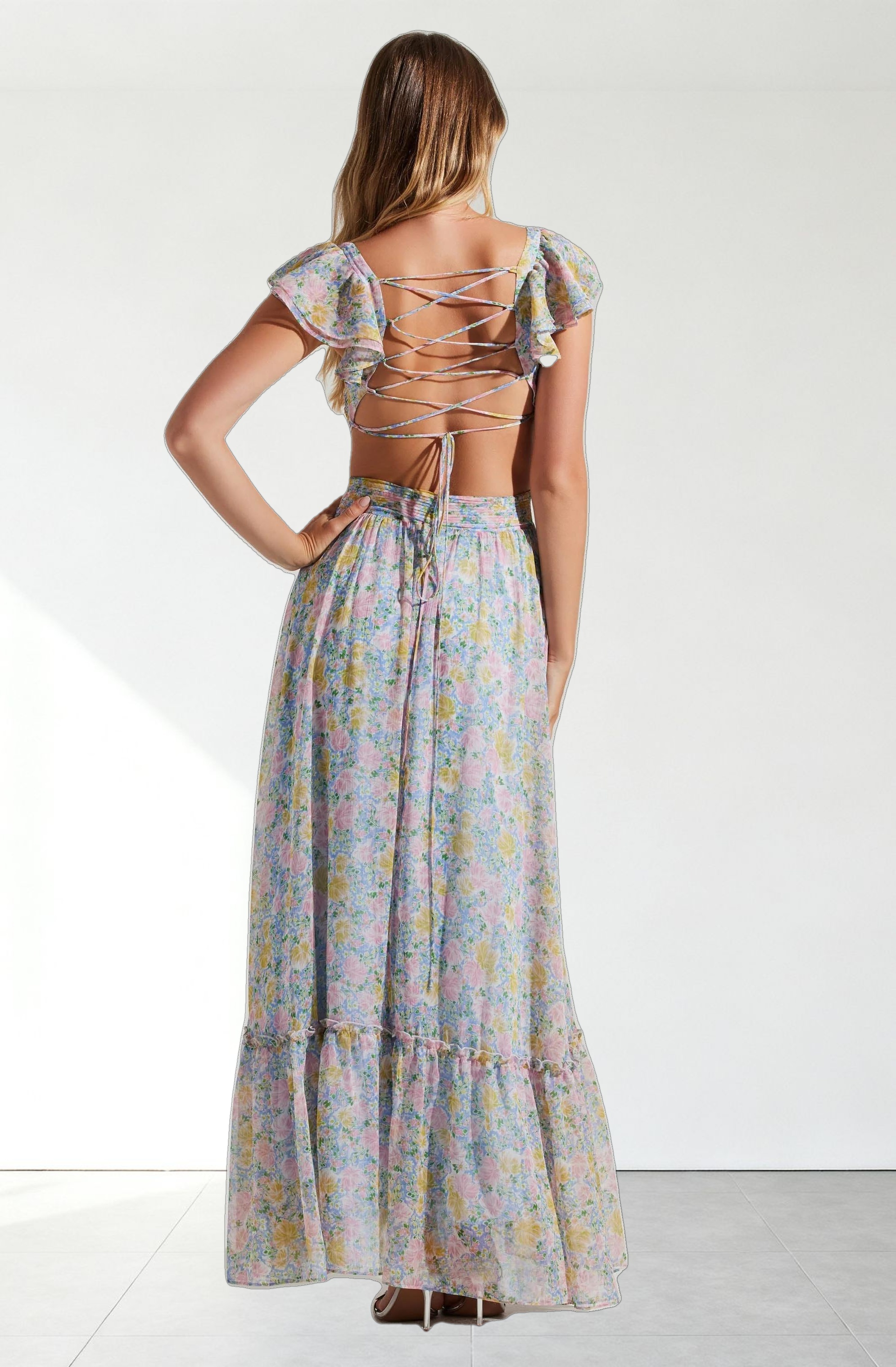 Primrose Floral Strappy Back Maxi Dress