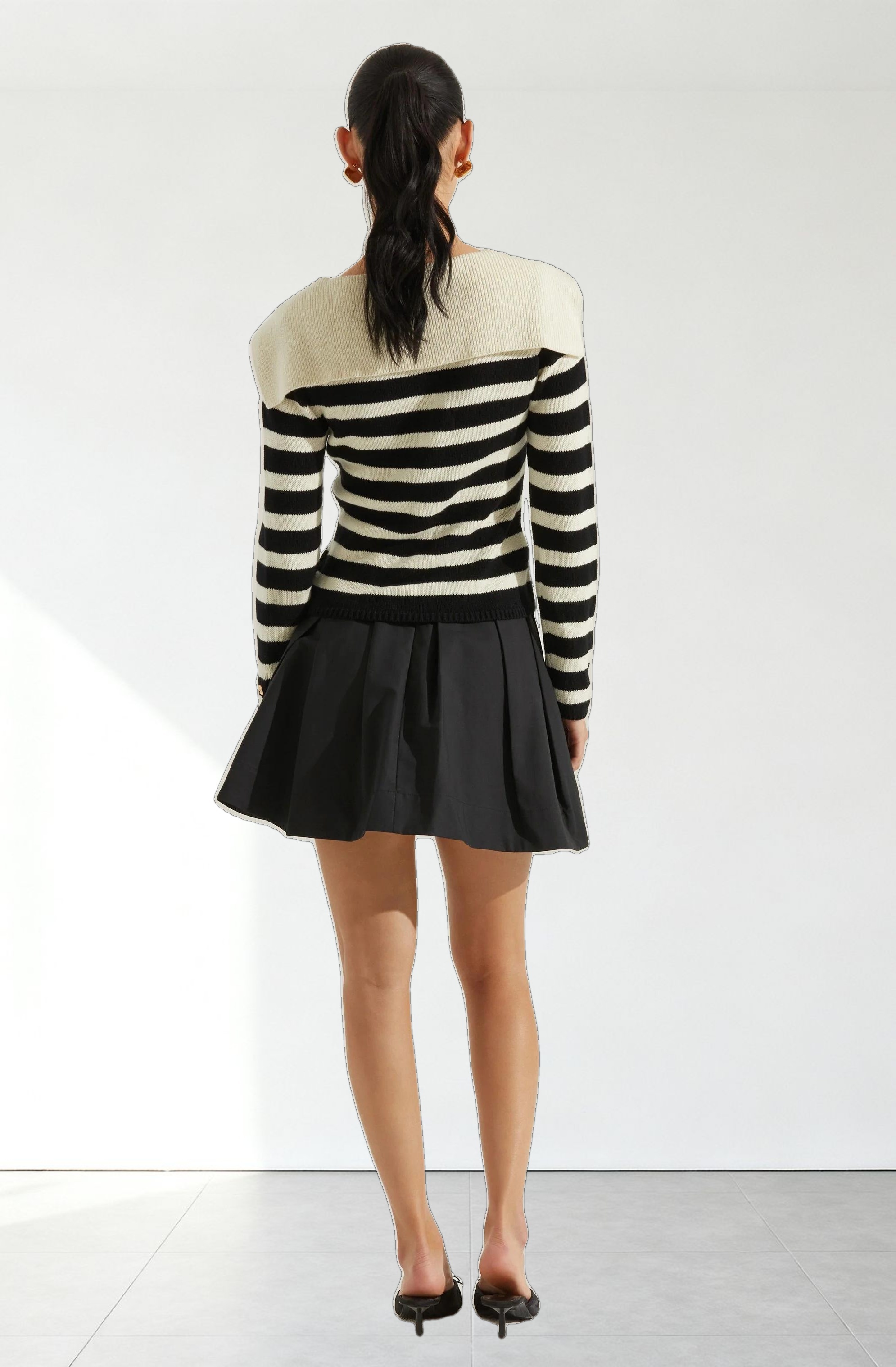 Analissa Stripe Sailor Collar Cardigan