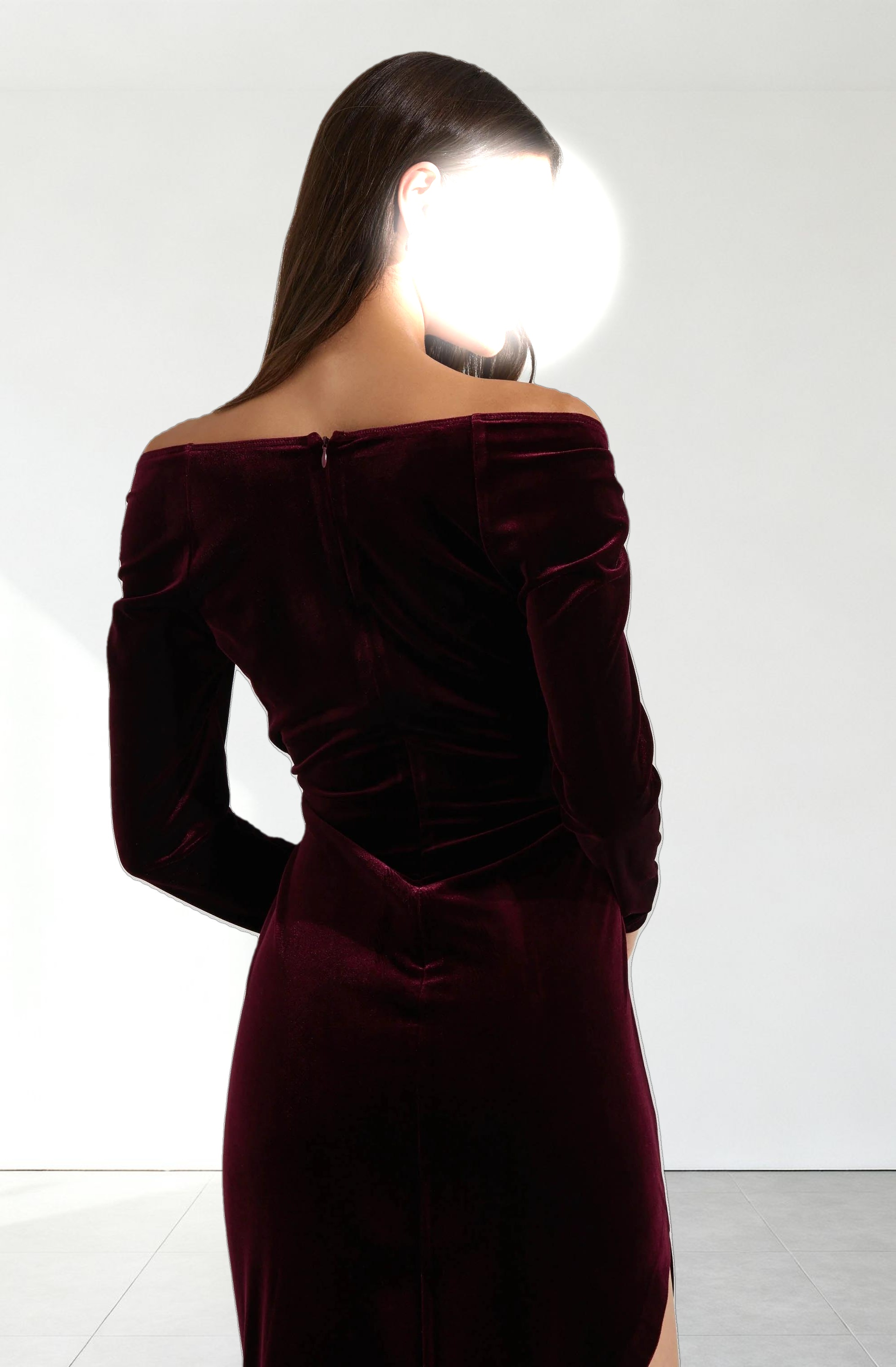Sirica Velvet Off Shoulder Dress