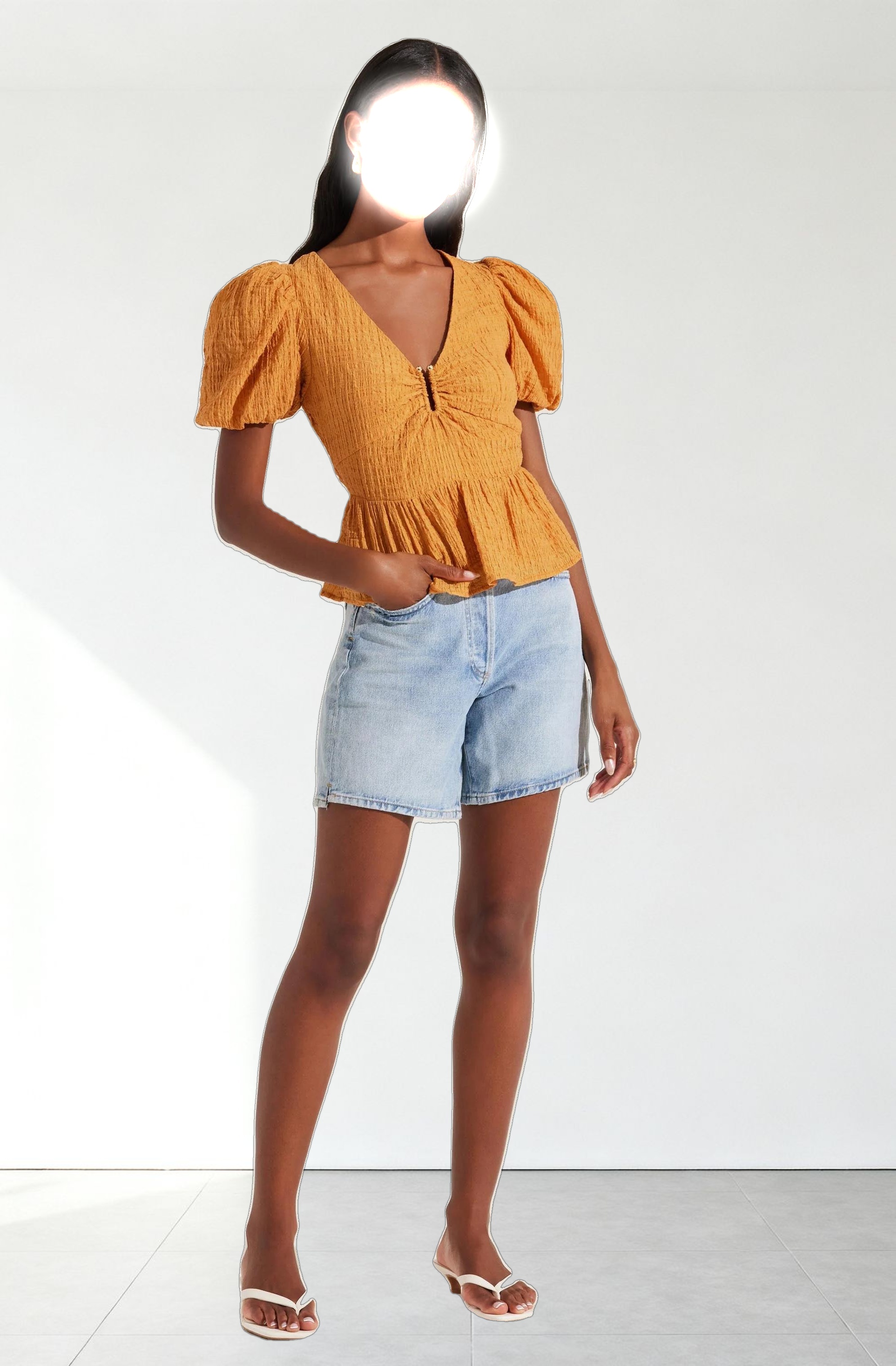 Mylah Puff Sleeve Peplum Top