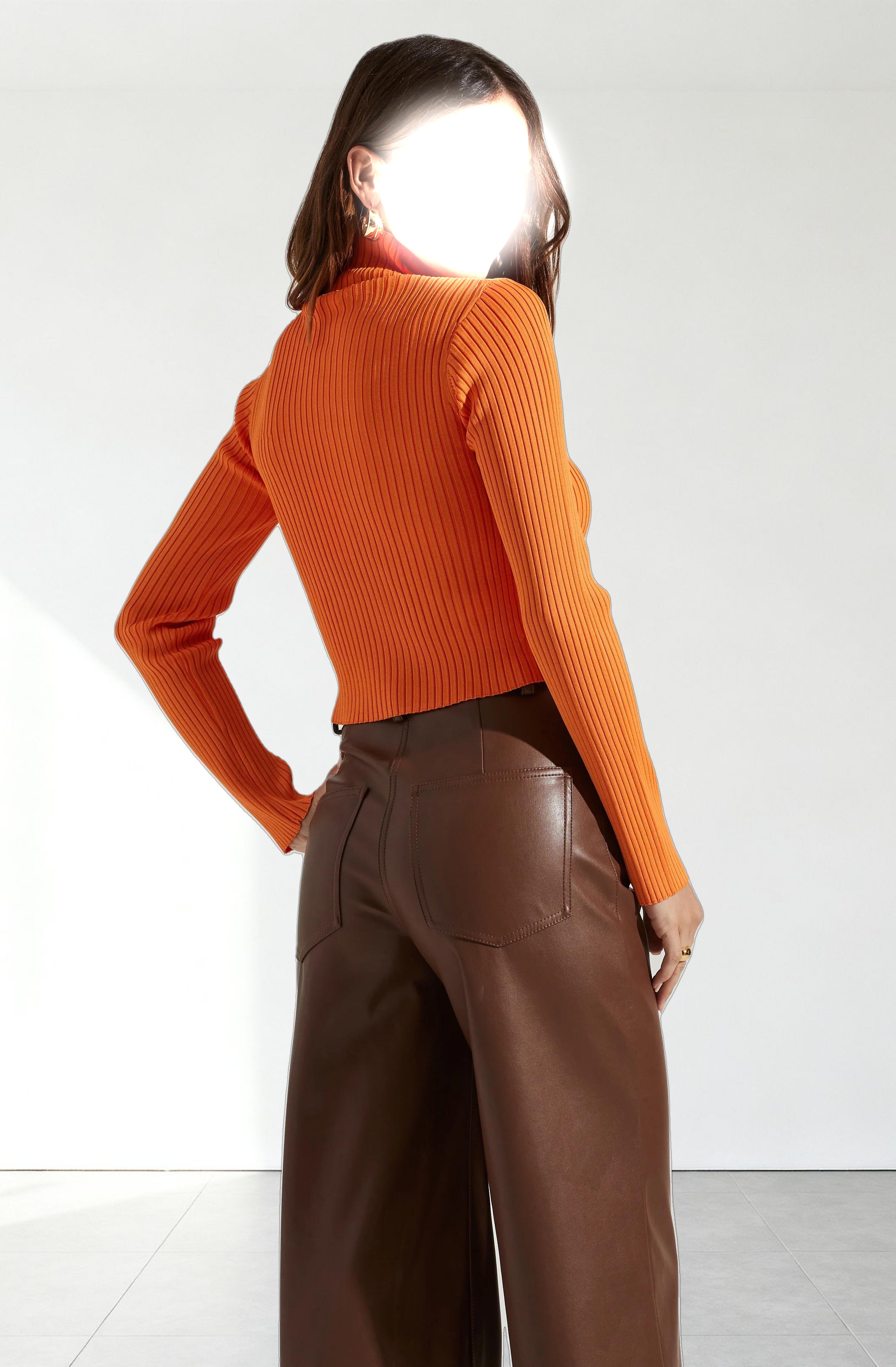 Elia Mock Neck Cutout Sweater