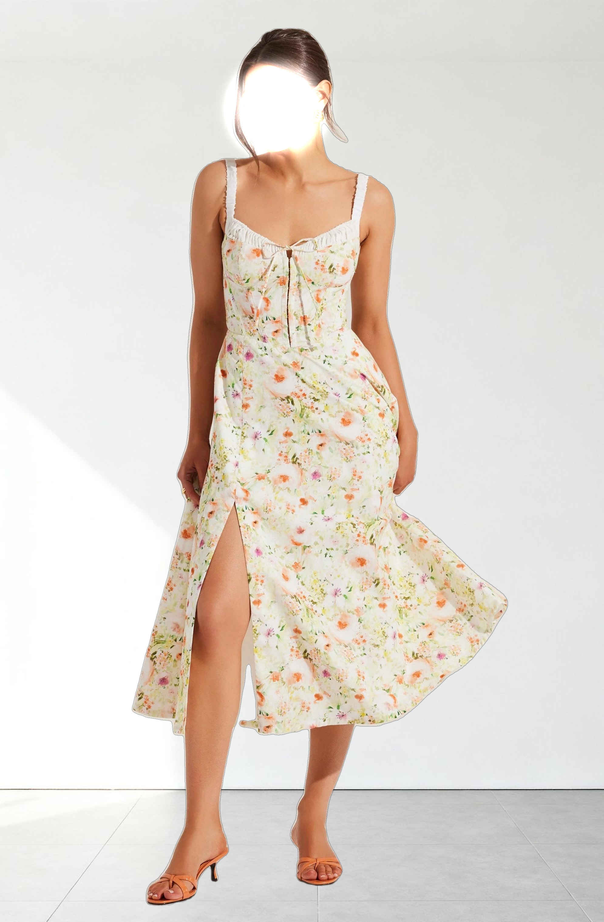 Julietta Floral Corset Midi Dress