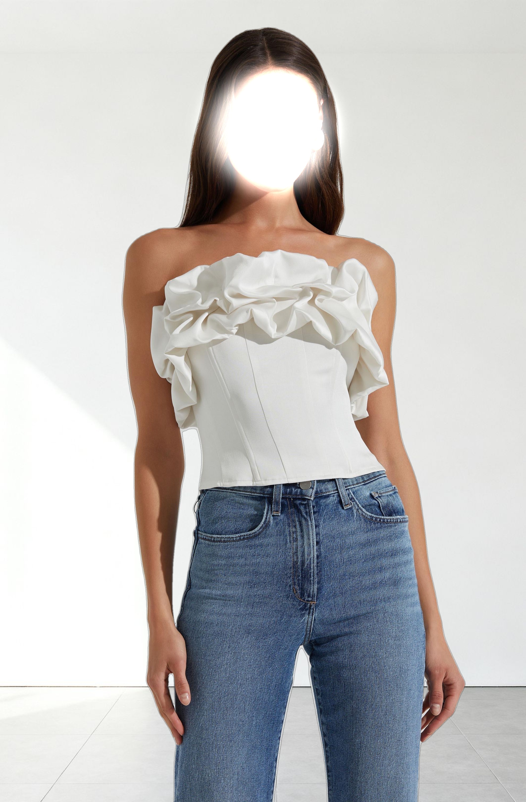 Sarahi Strapless Ruffled Corset Top