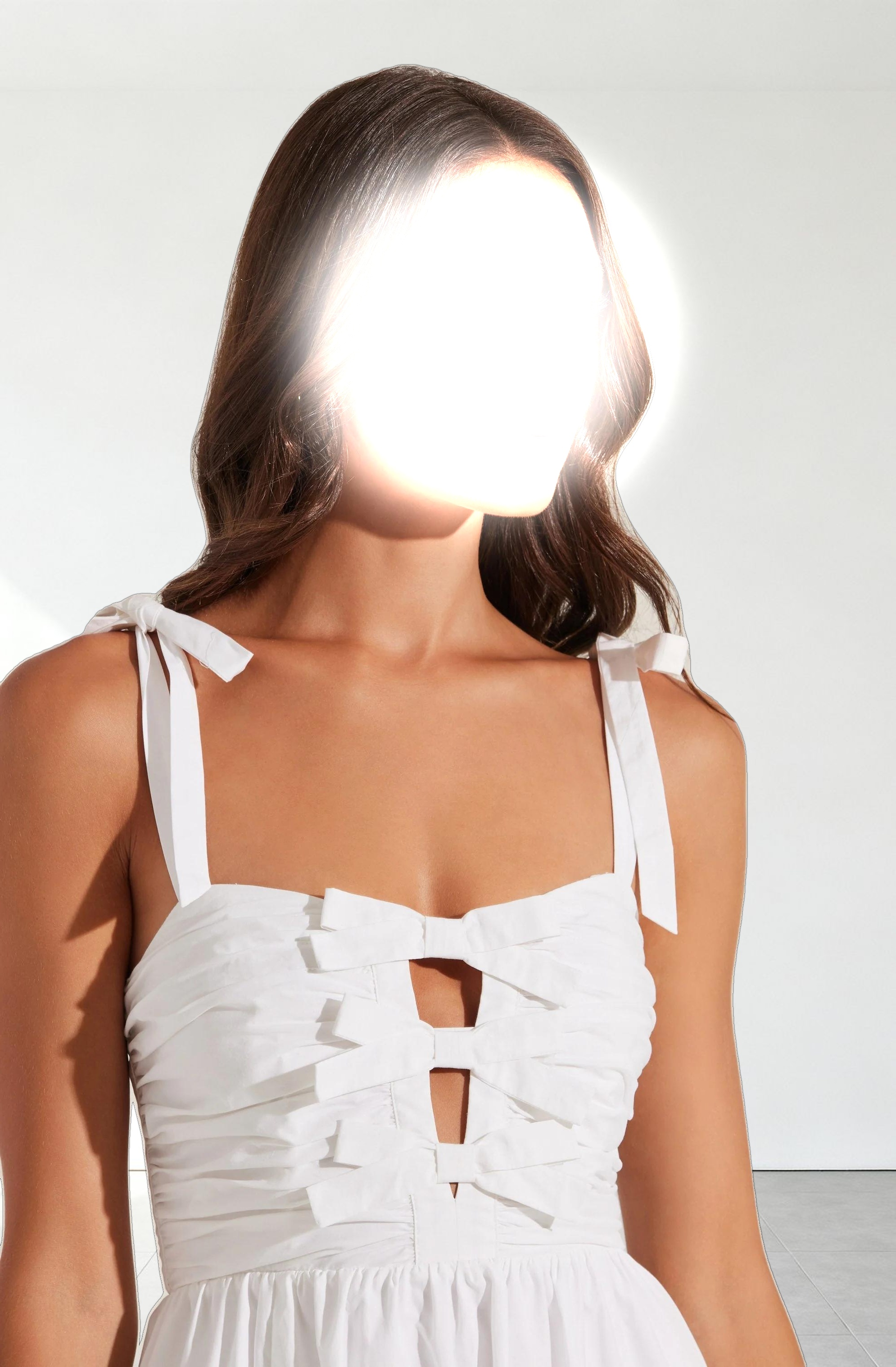 Helia Bow Front Midi Dress