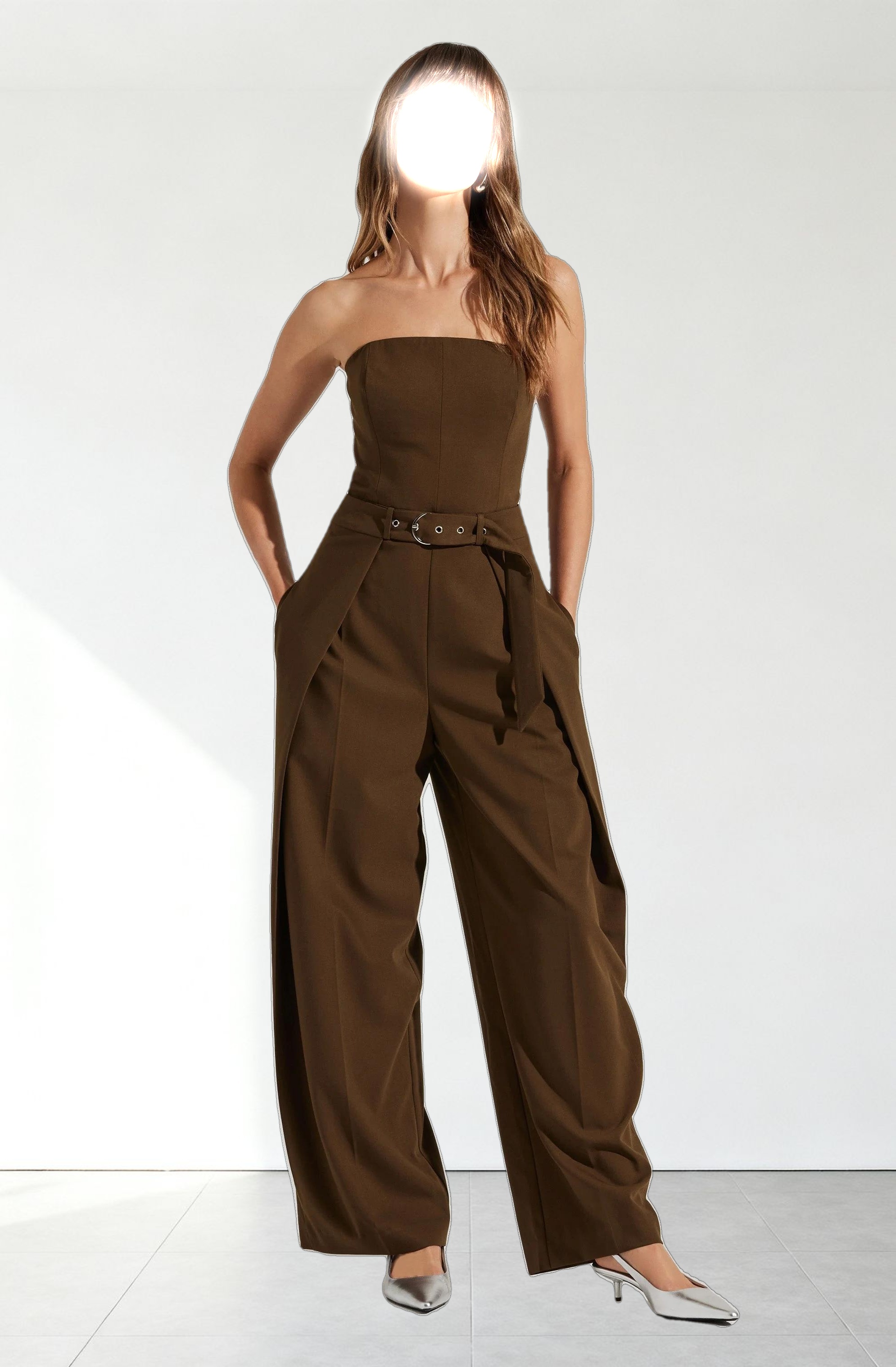 Bryony Tailored Pleat Belted Jumpsuit