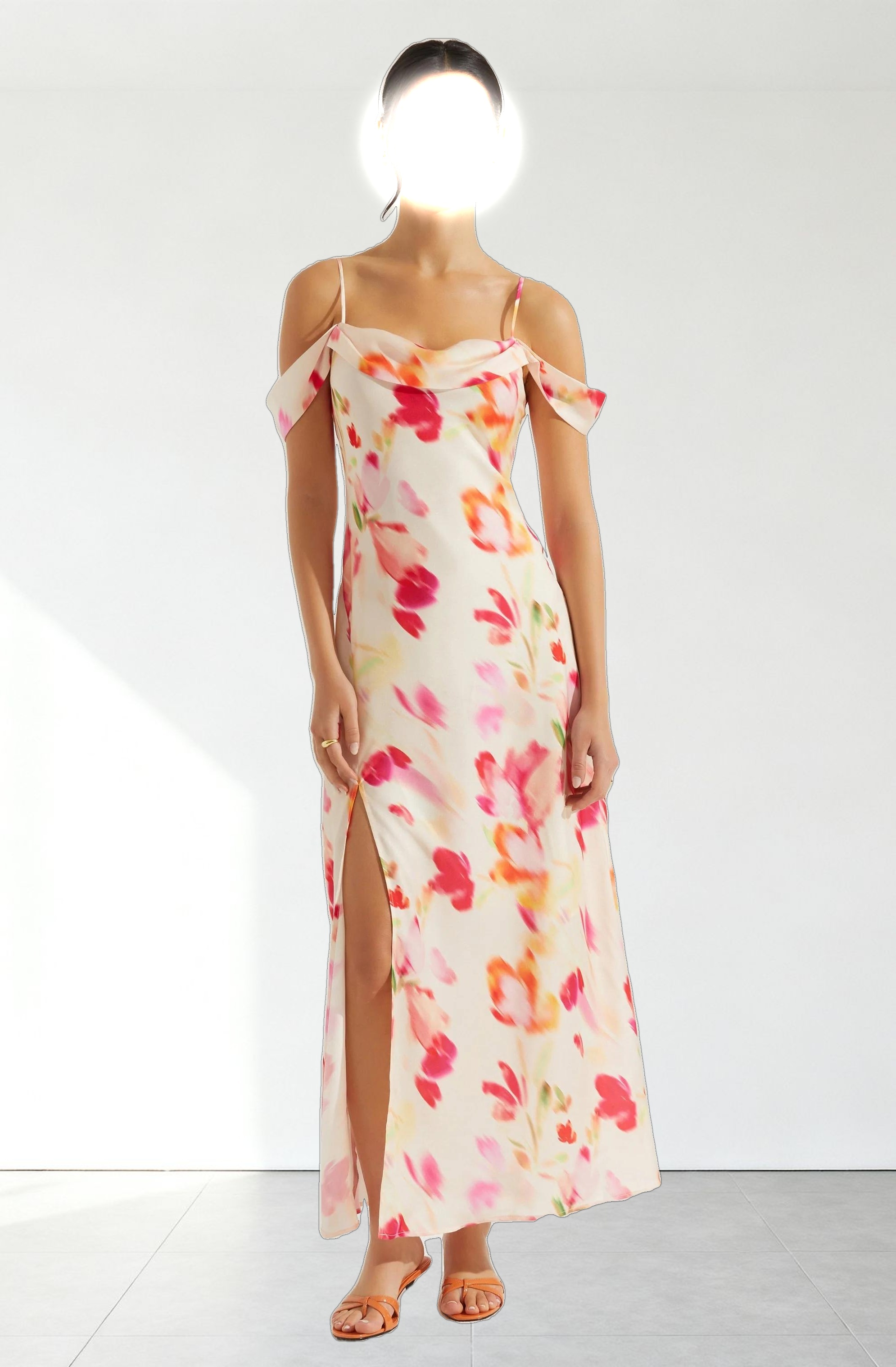 Kitura Cold Shoulder Maxi Dress