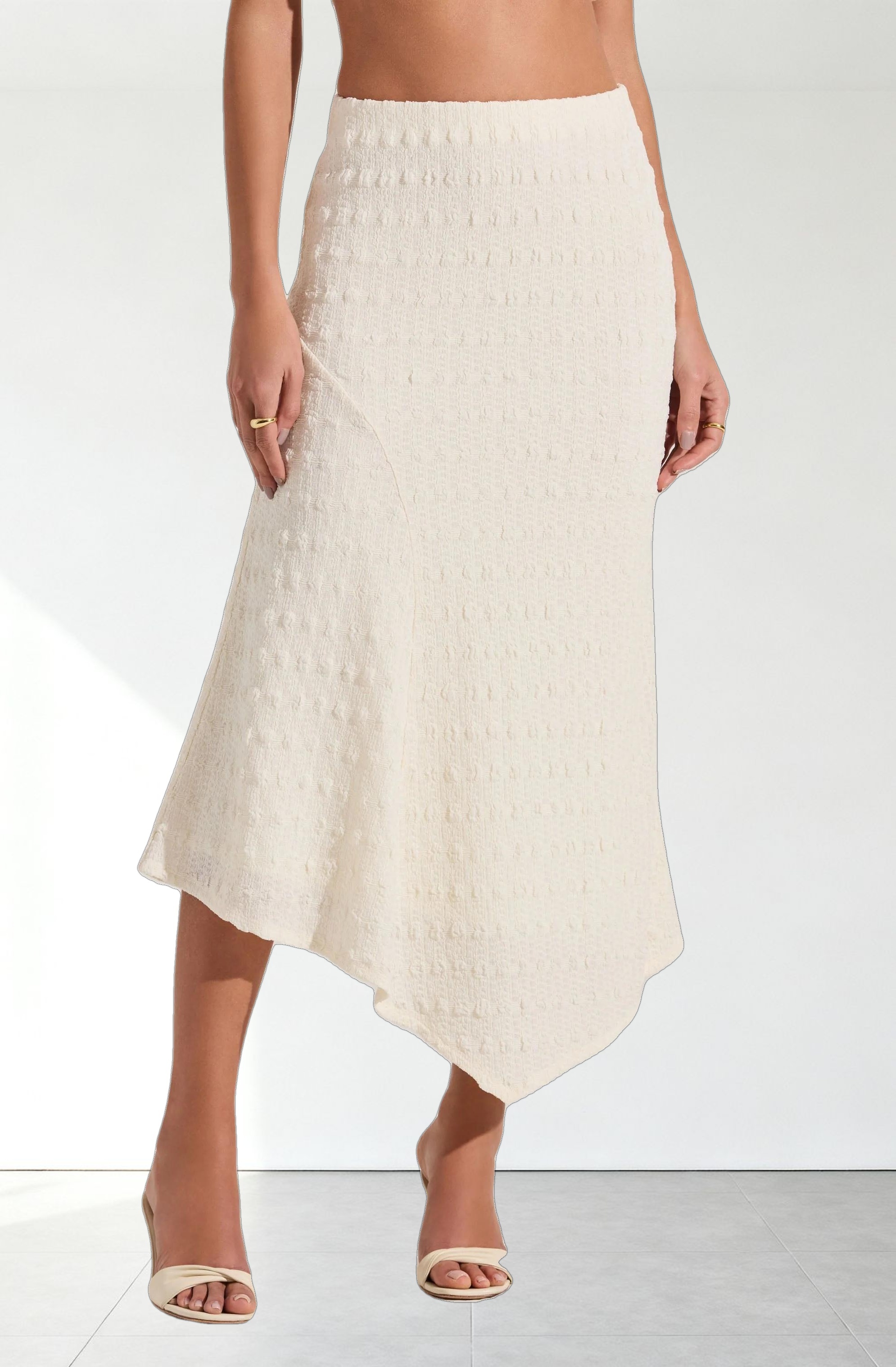 Textured Asymmetric Knit Skirt
