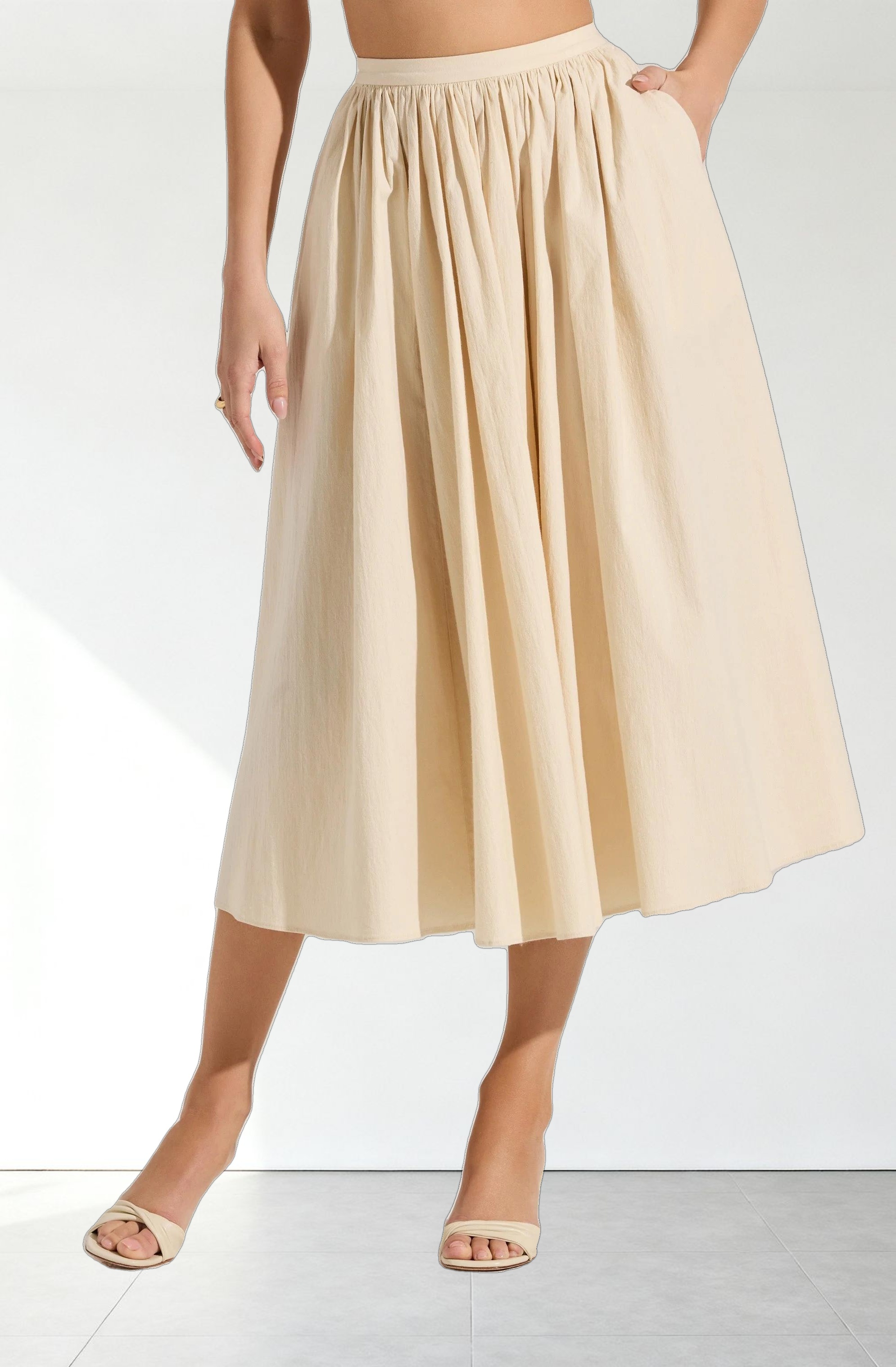 Attwell Pleated Midi Skirt