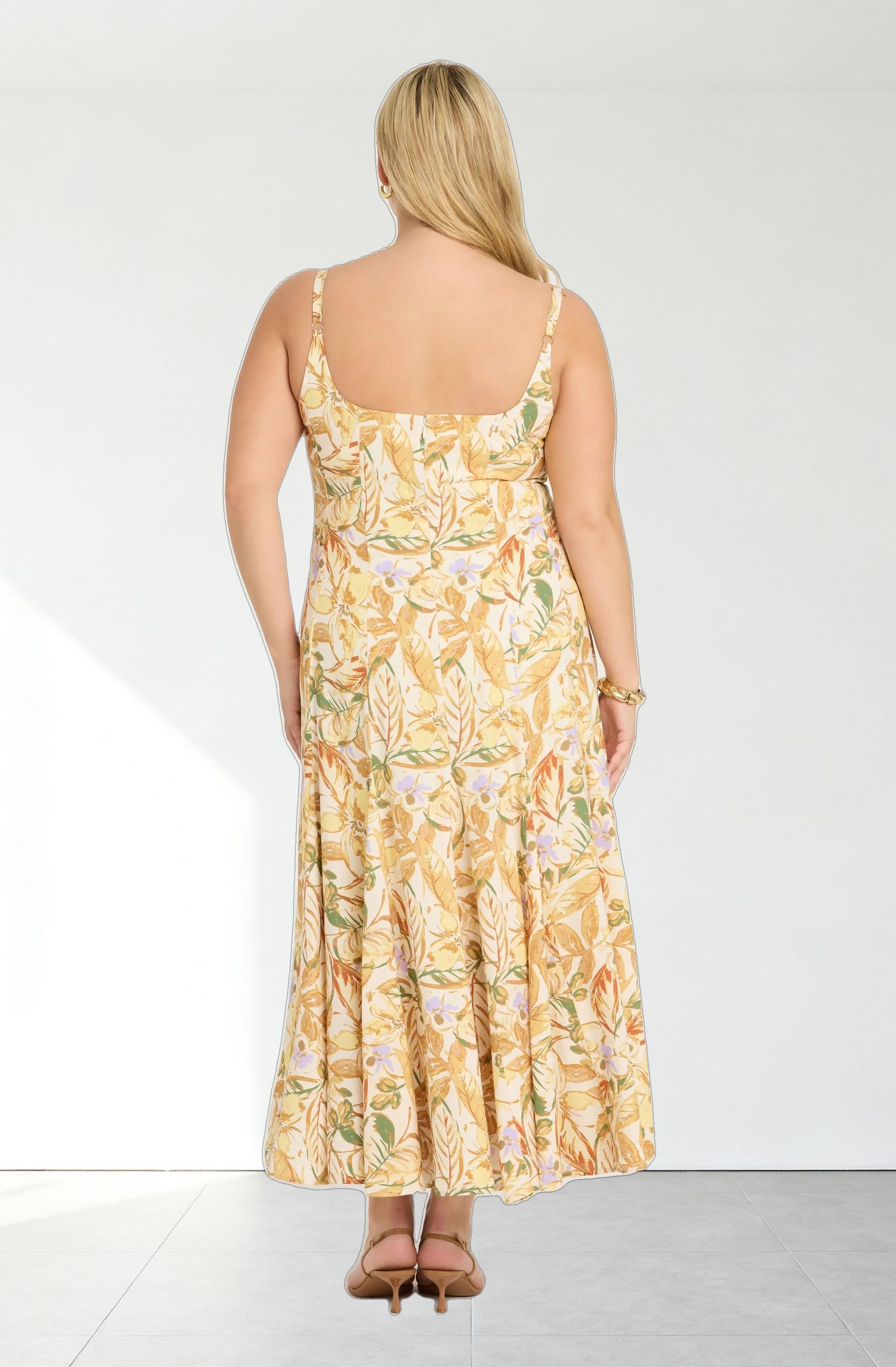 Jaleyah Paneled Flare Midi Dress