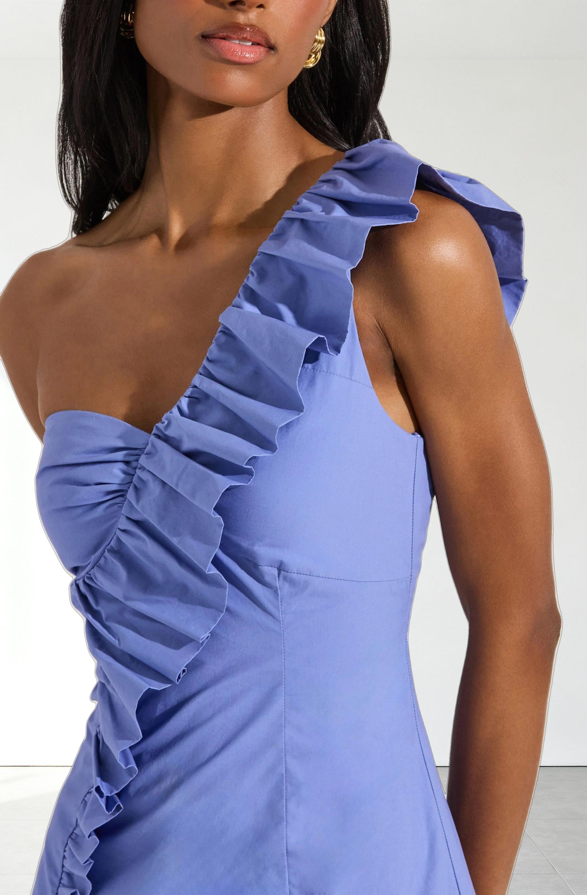 One Shoulder Ruffle Mini Dress