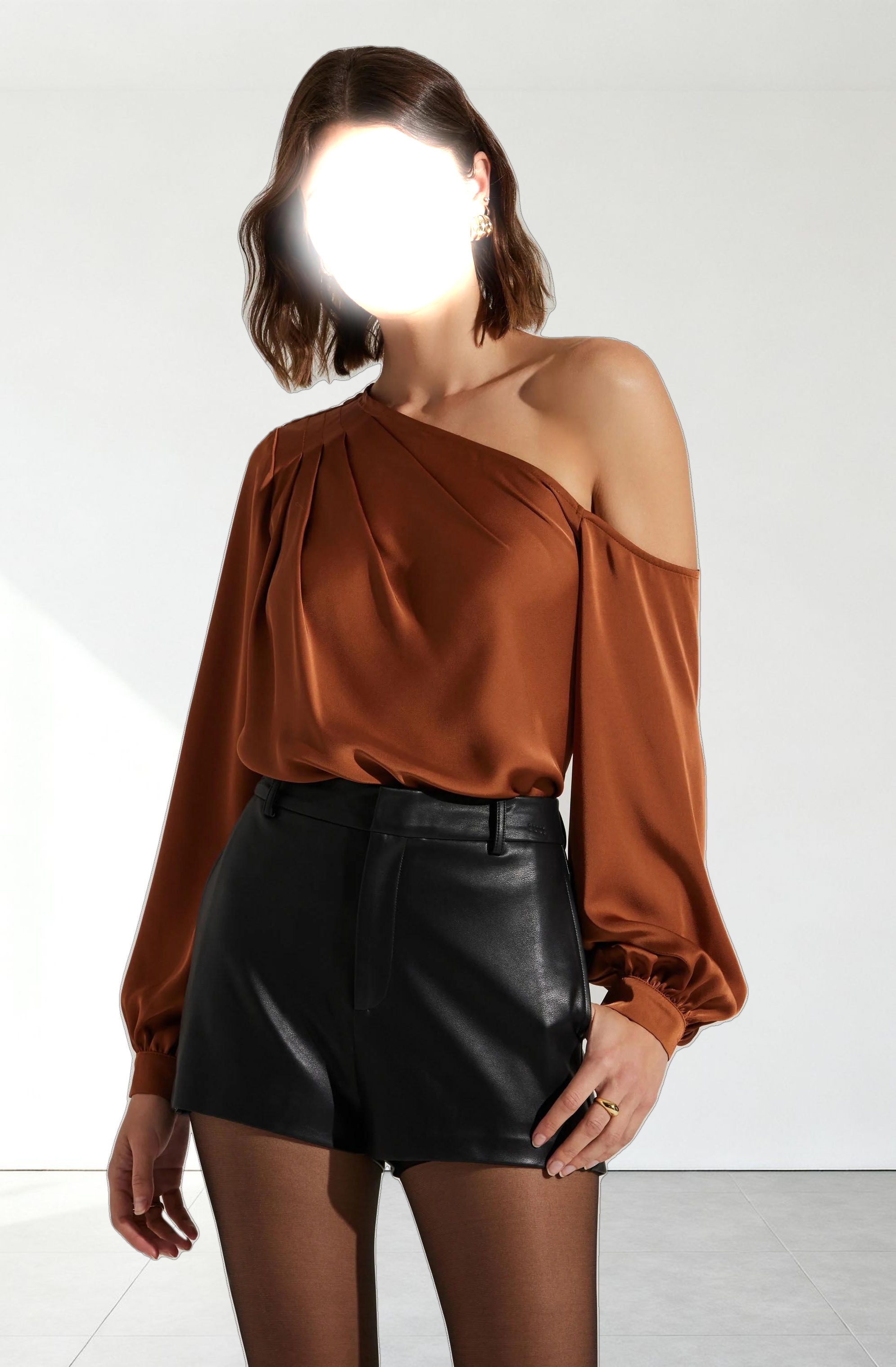 Nieves Satin One Shoulder Top