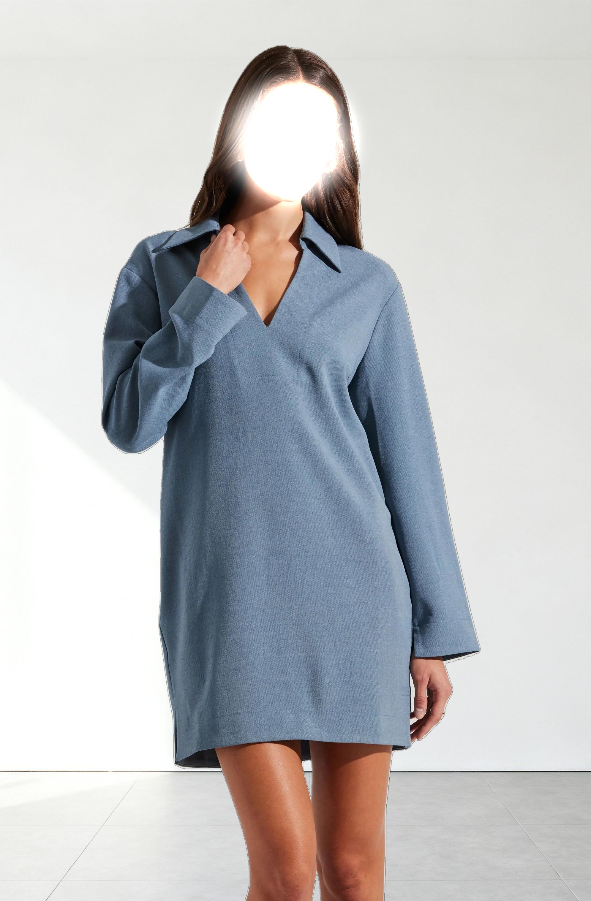 V-Neck Woven Mini Dress