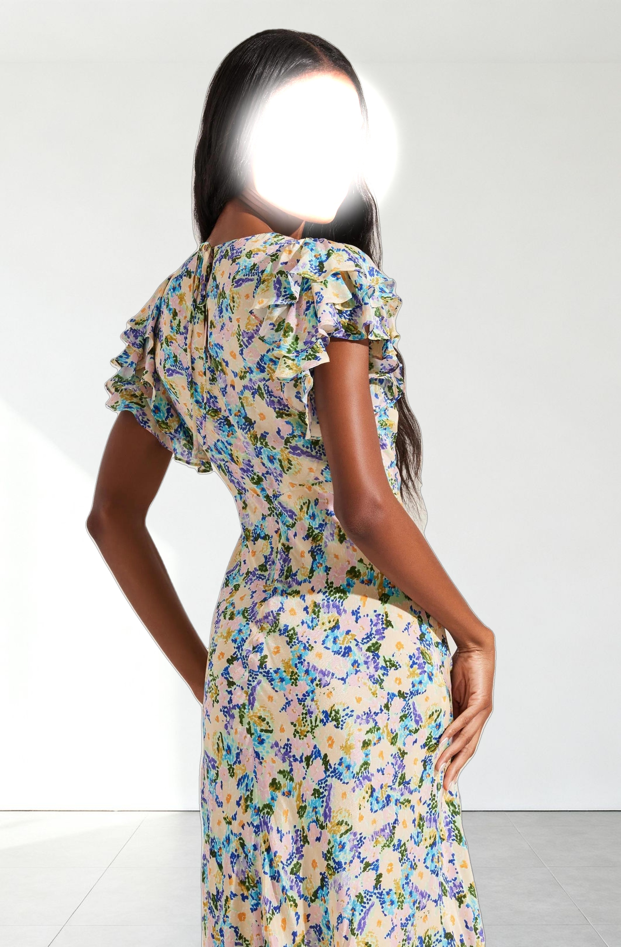 Celestine Floral Flutter Sleeve Midi Dress