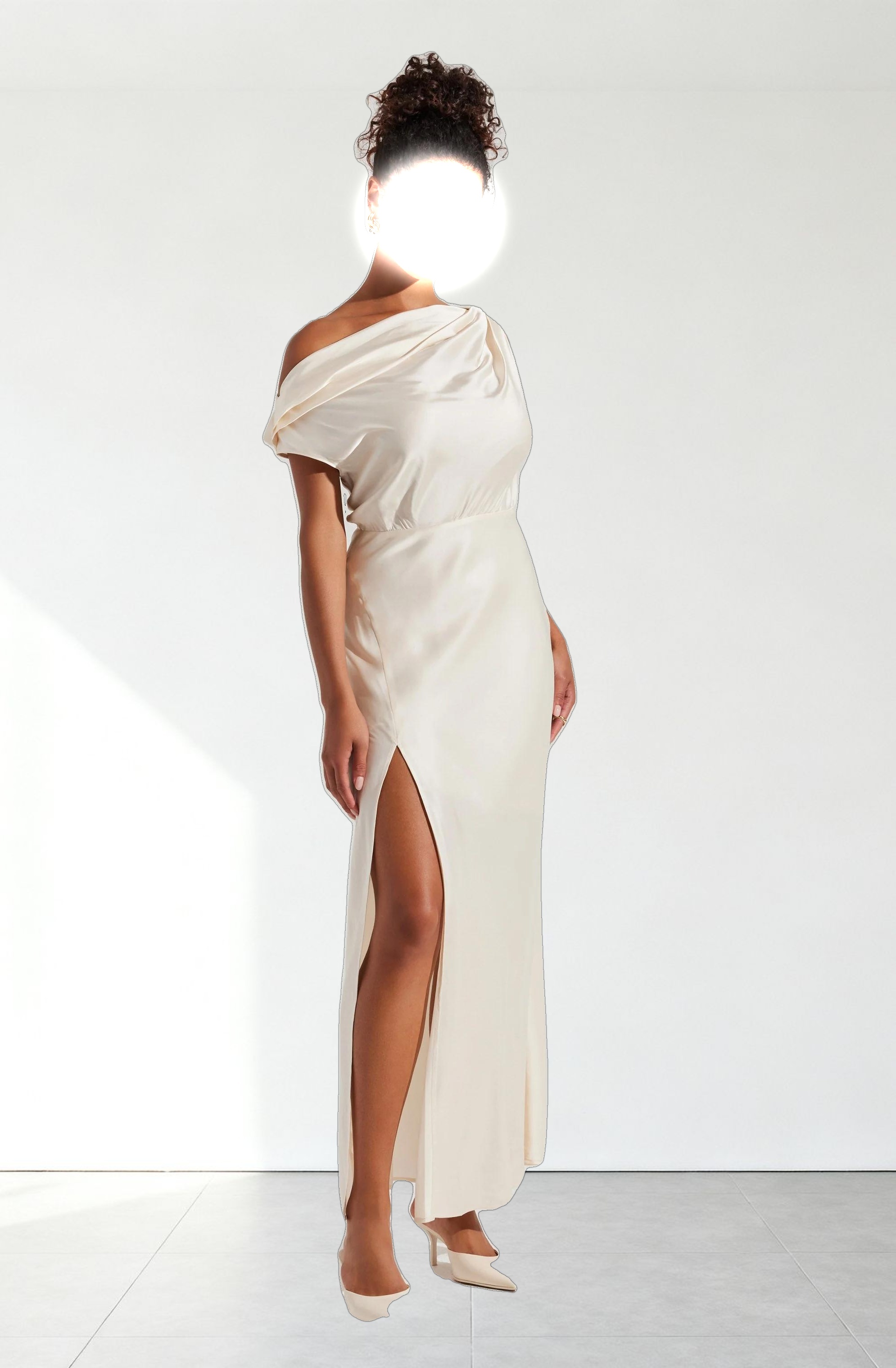 Monroe Satin Off Shoulder Dress