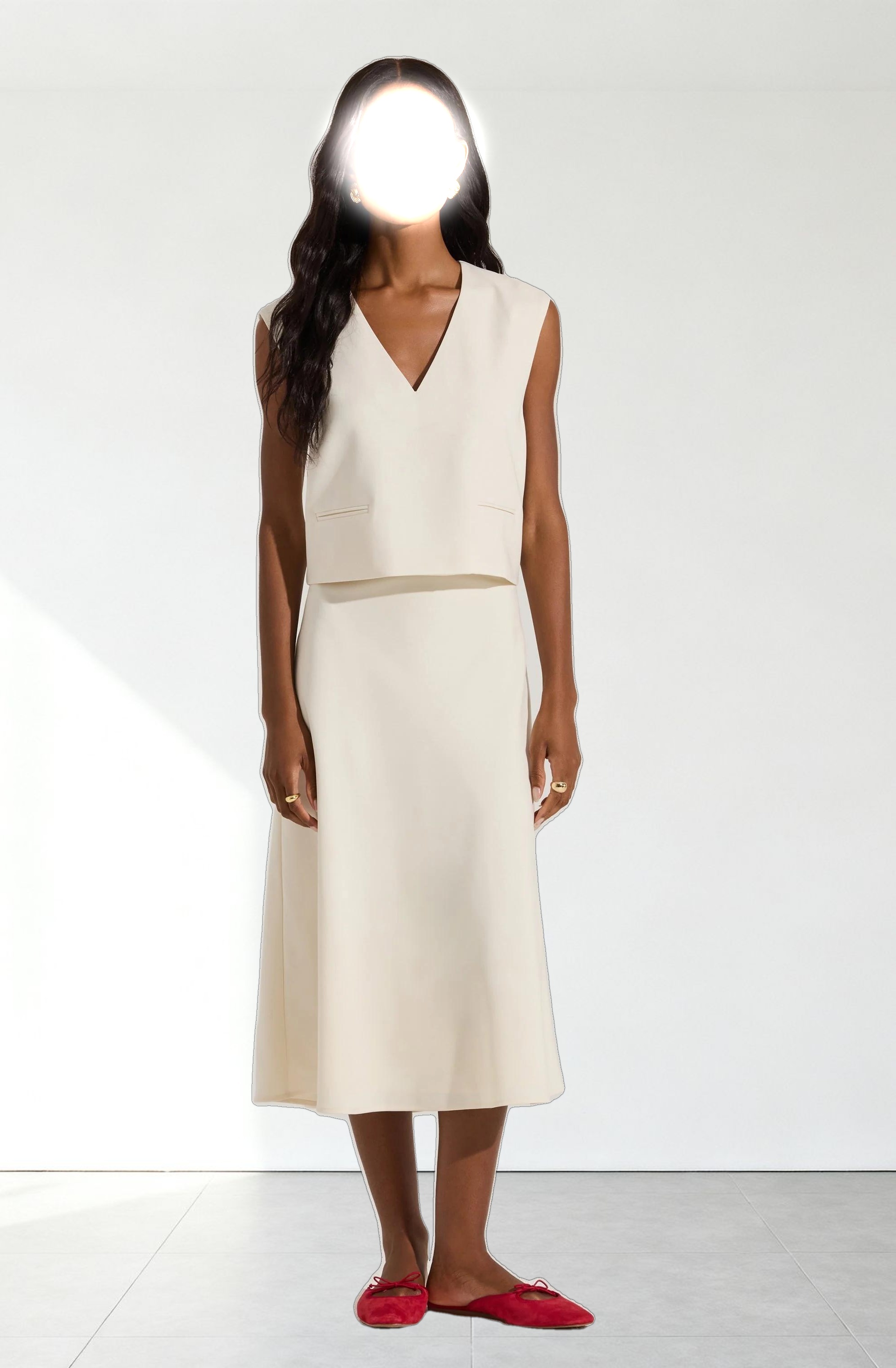 V-neck Tailored Sleeveless Top