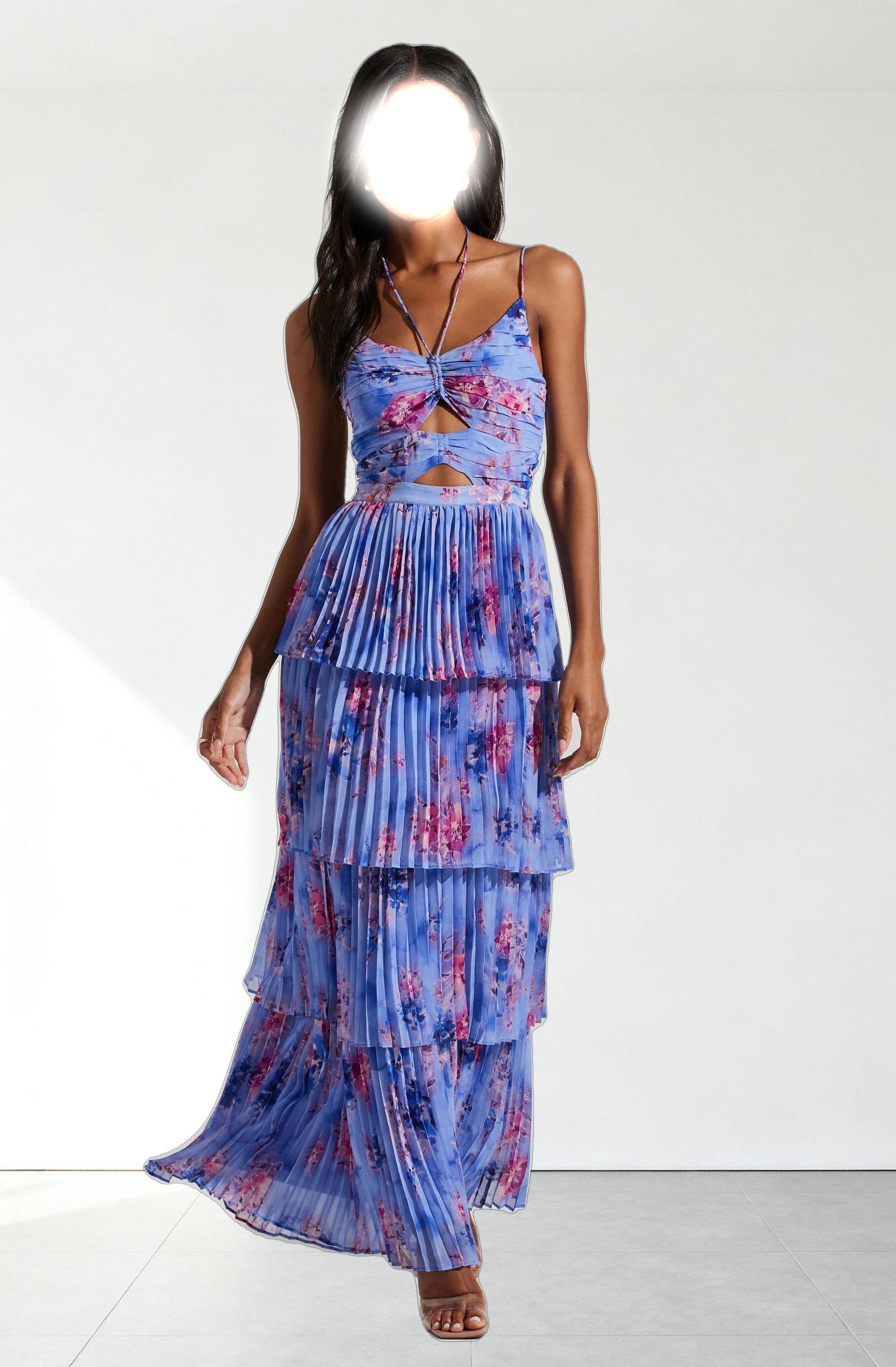Daytona Pleated Floral Maxi Dress