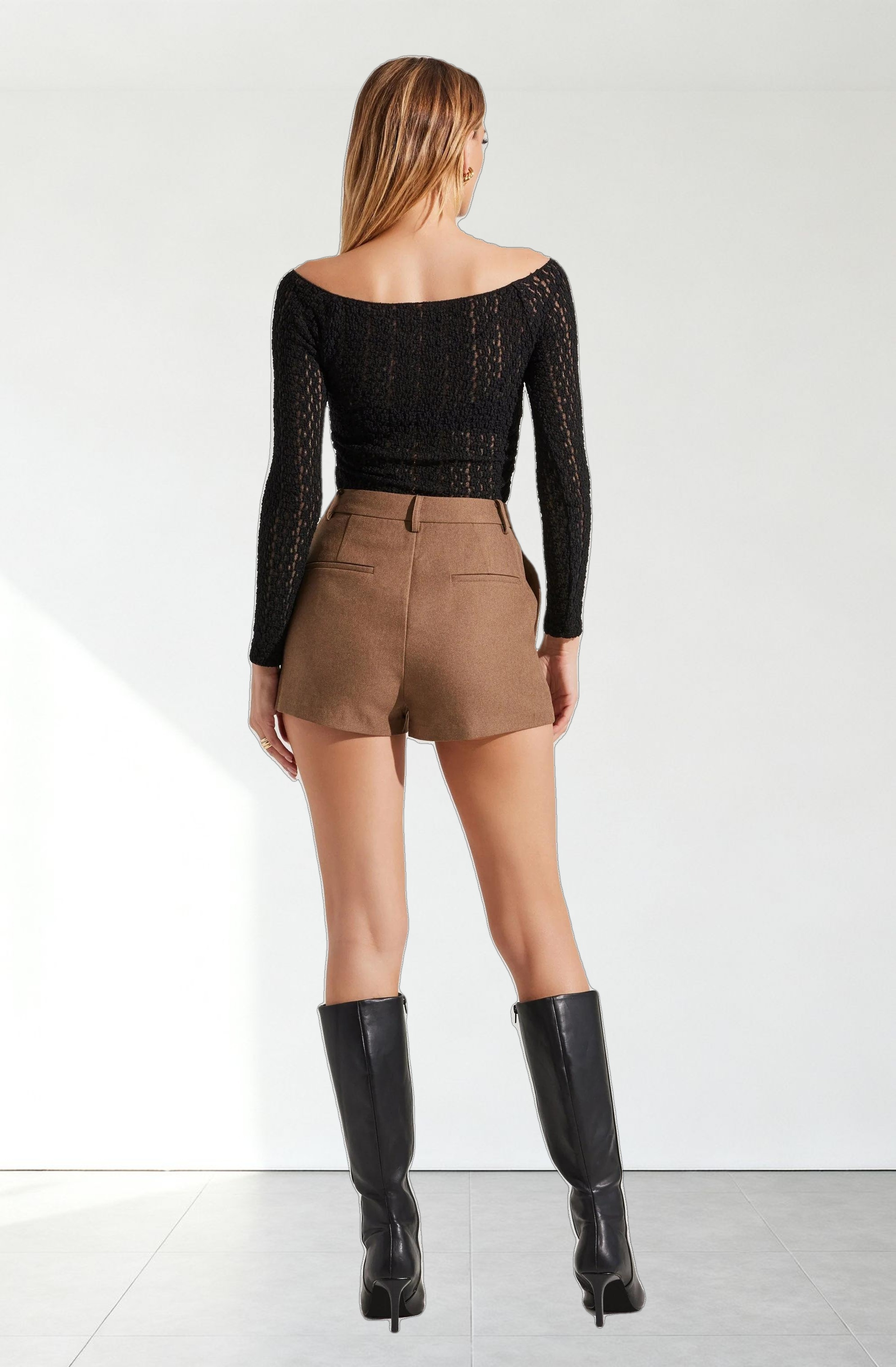 Boat Neck Open Knit Top