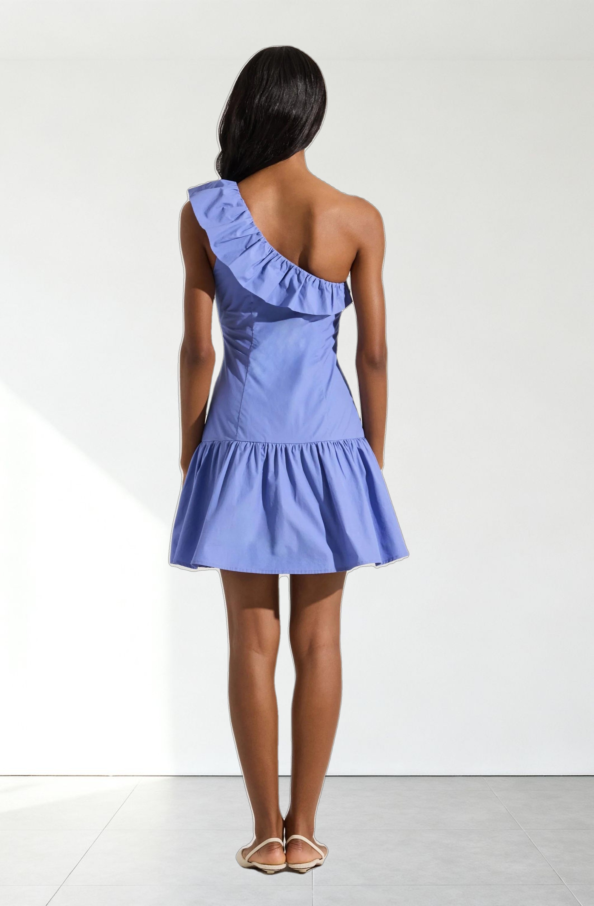 One Shoulder Ruffle Mini Dress