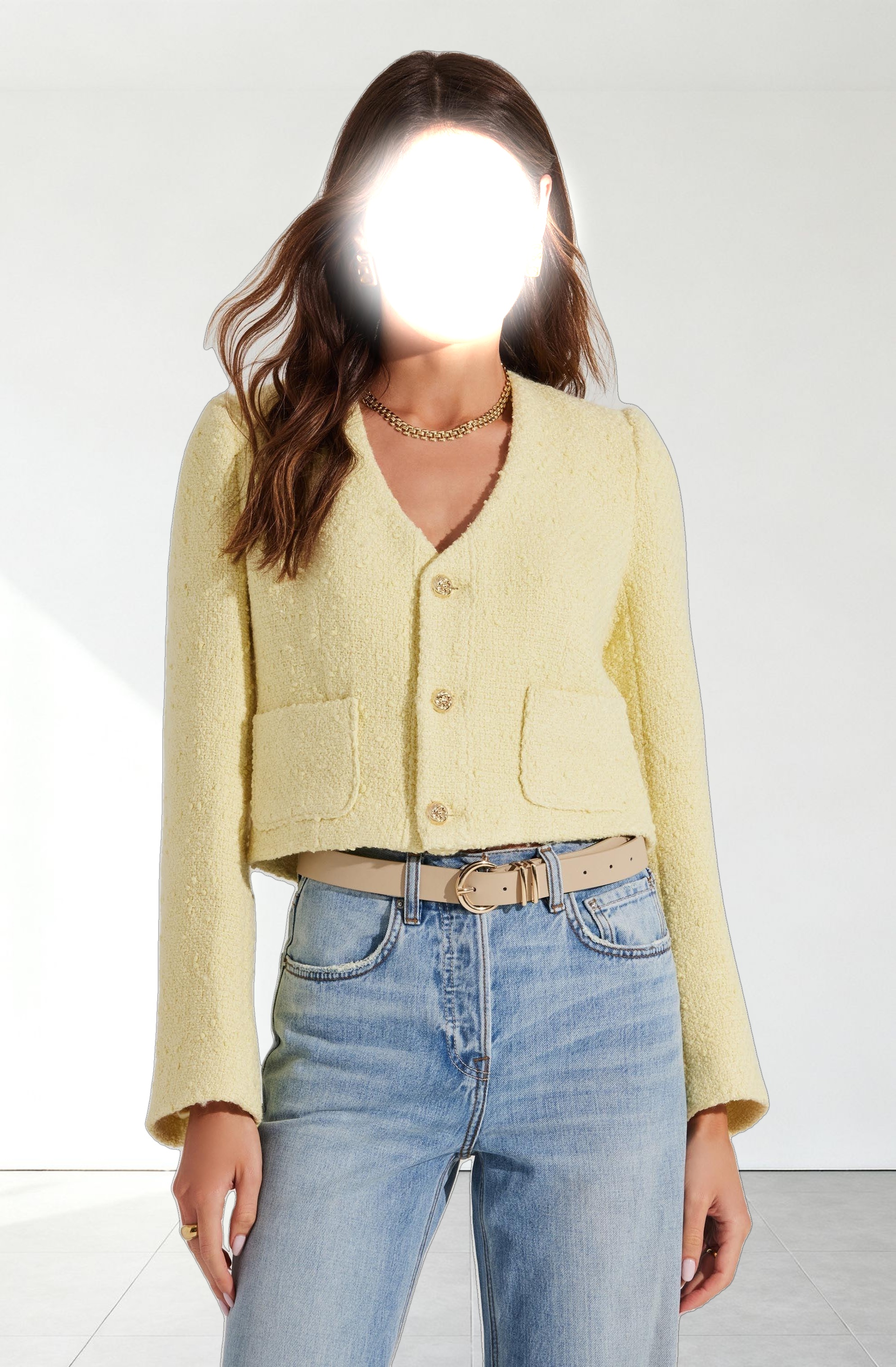 Marleigh V-Neck Tweed Jacket