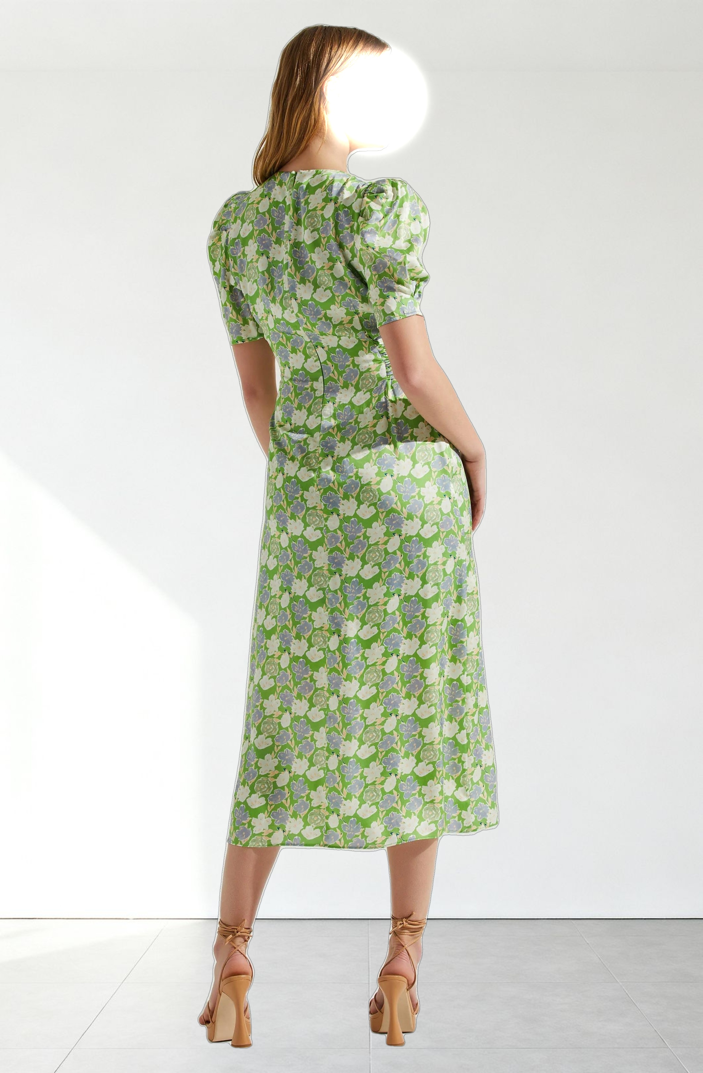 Martina Floral Ruched Midi Dress