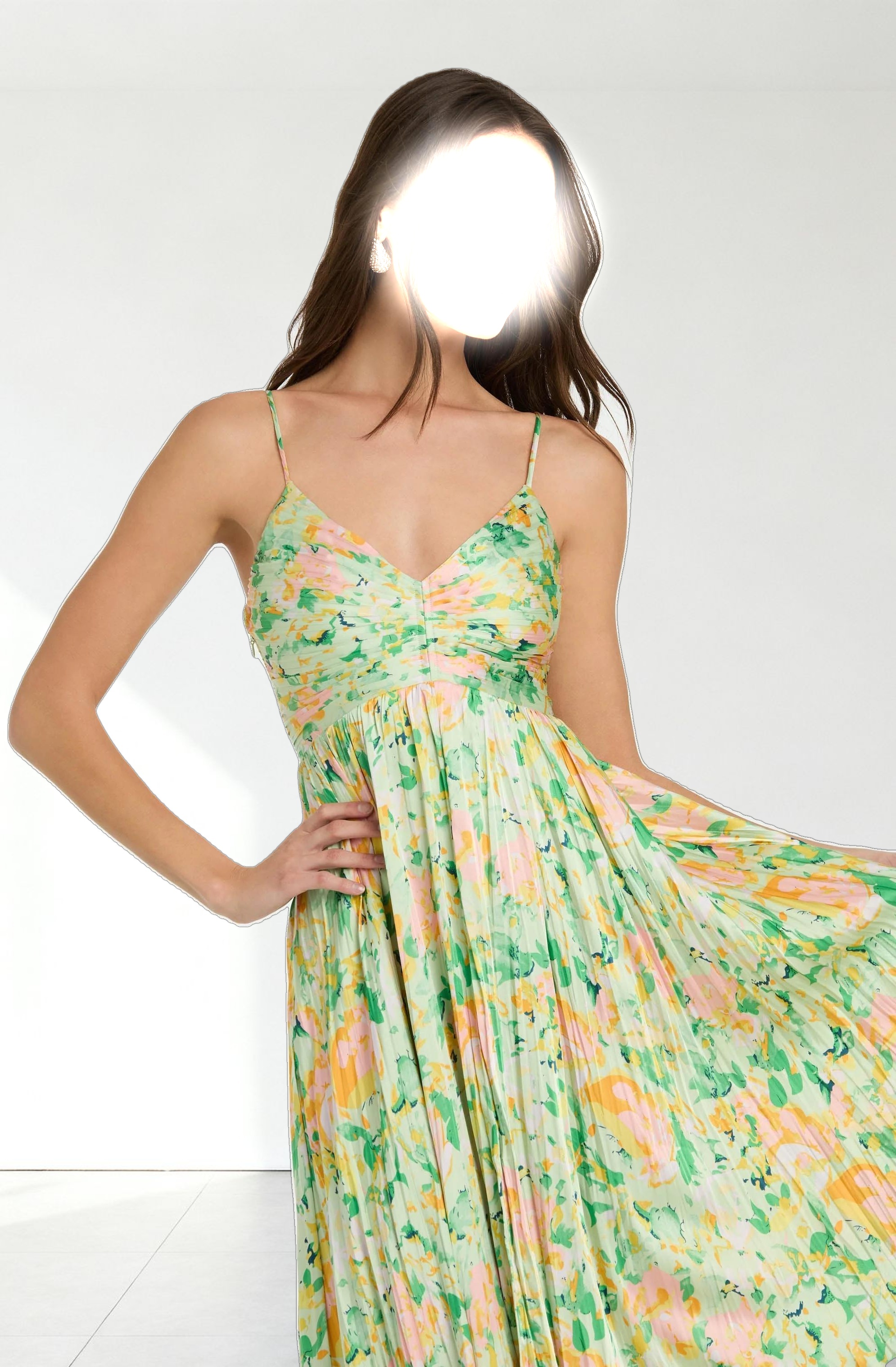 Maeve Printed Pleated Midi Dress